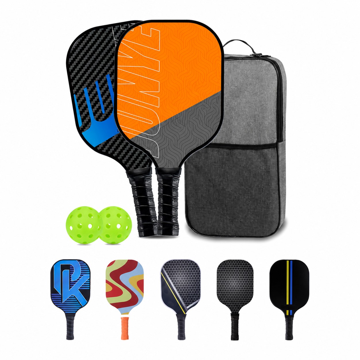 Carbon Fiber Pickleball Paddle Kit — Orange
