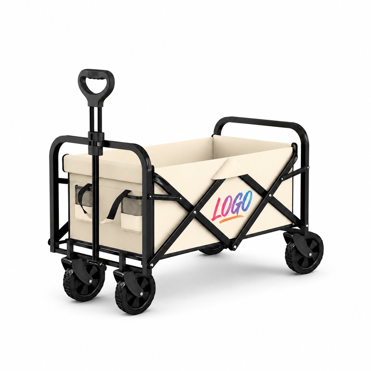Folding Utility Wagon With Adjustable Handle