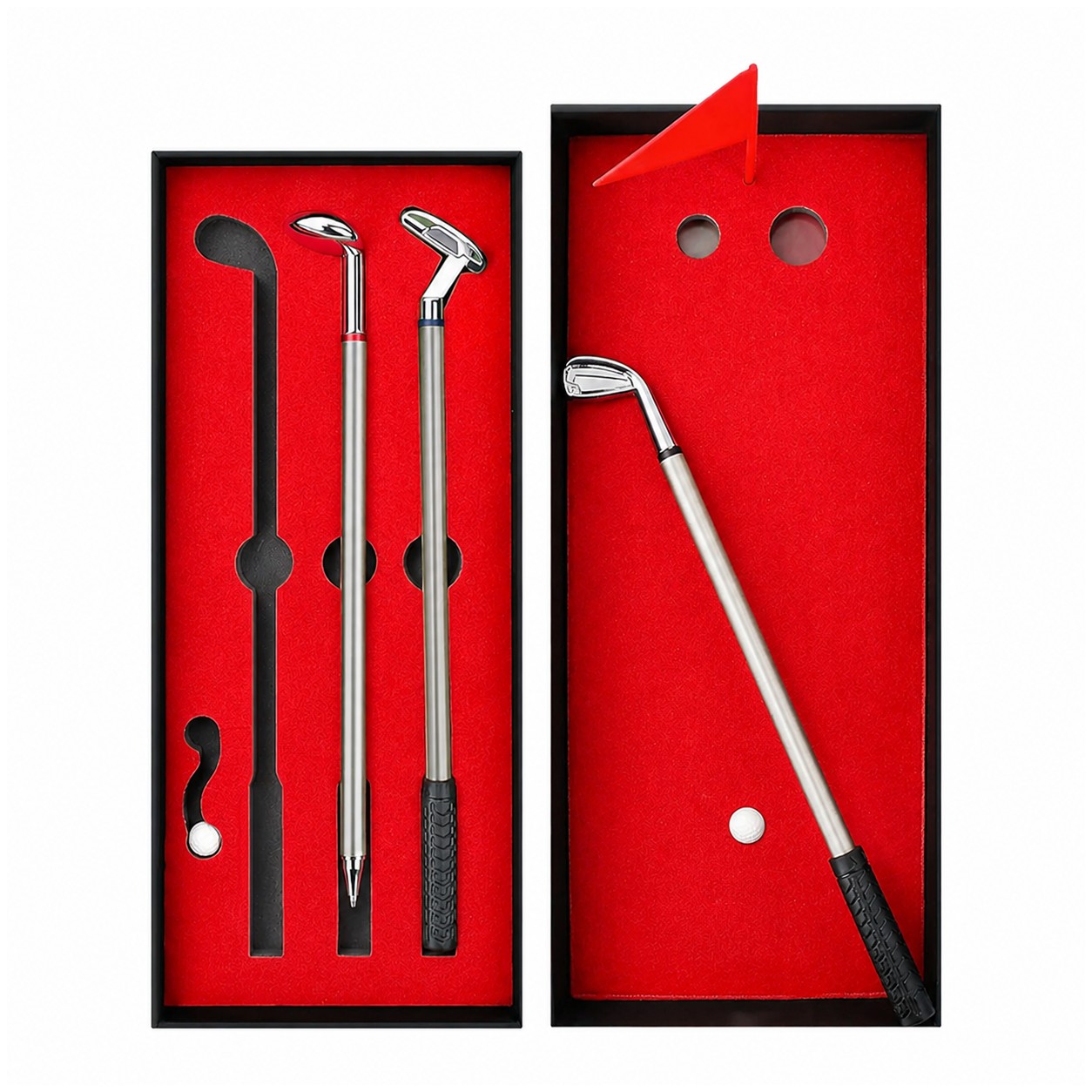 Desktop Golf Pen Gift Set — Red