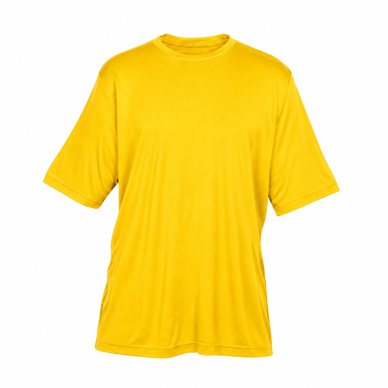 Polyester Performance Crewneck Tee — Yellow