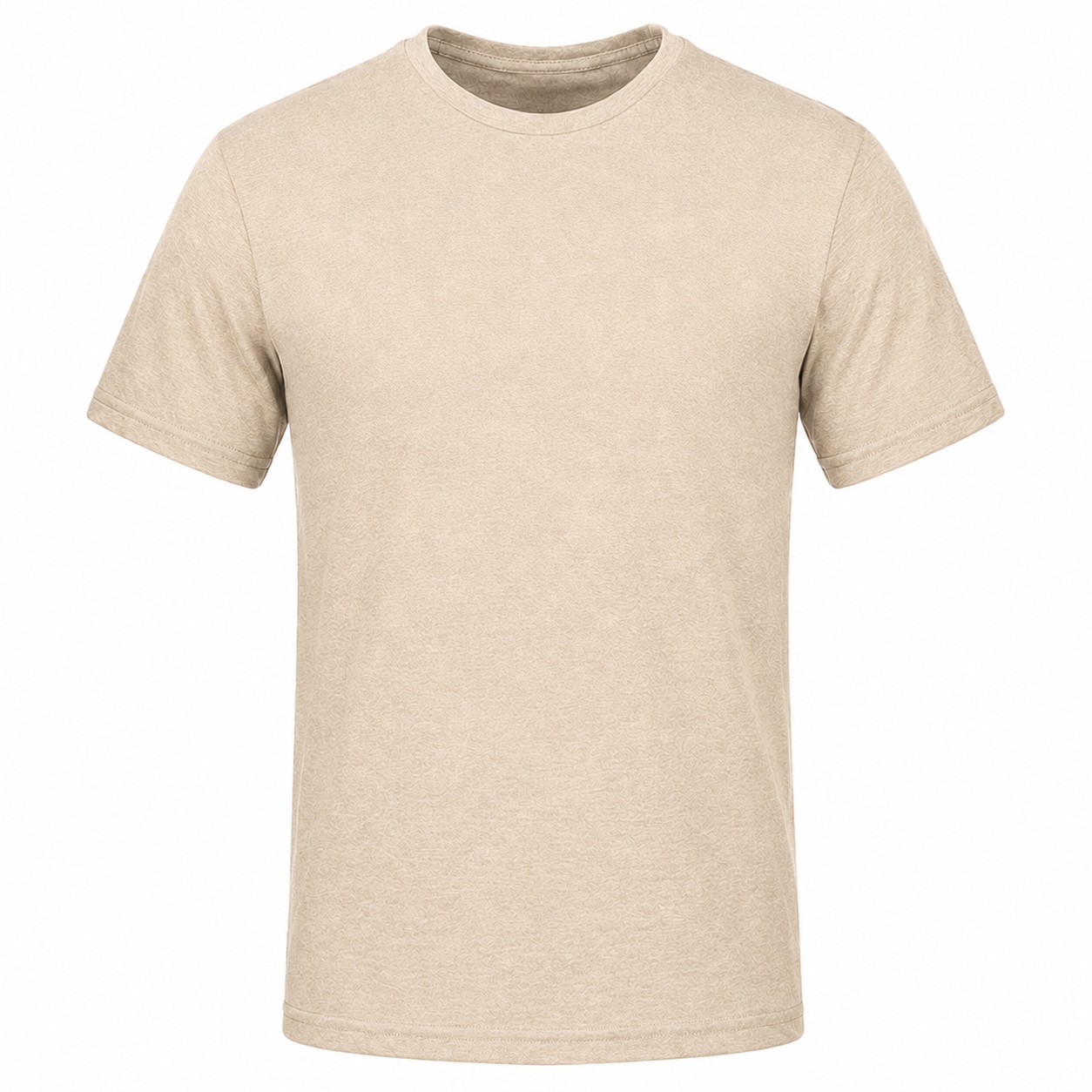 Contrast Quarter Zip Performance Pullover — Beige