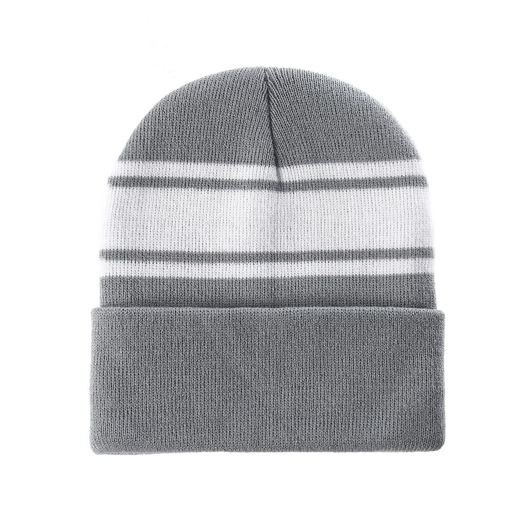 Polyester Striped Watch Beanie — view 2