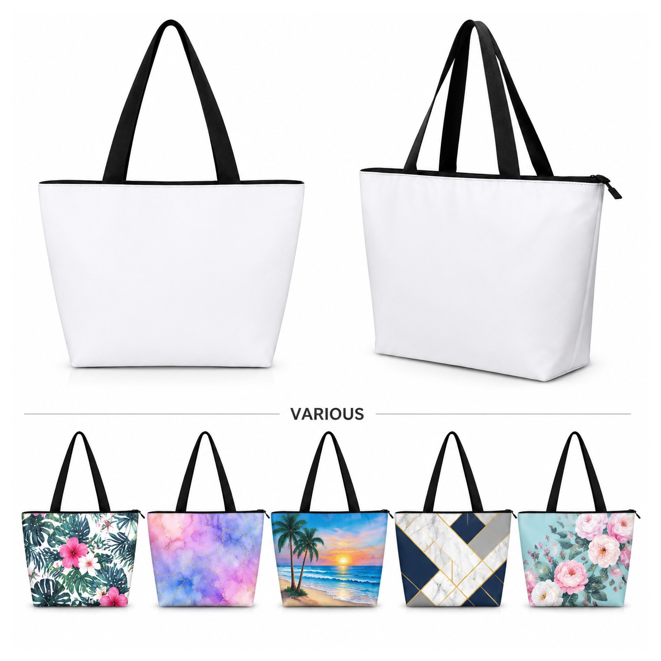 Polyester Everyday Carry Bag With Zipper