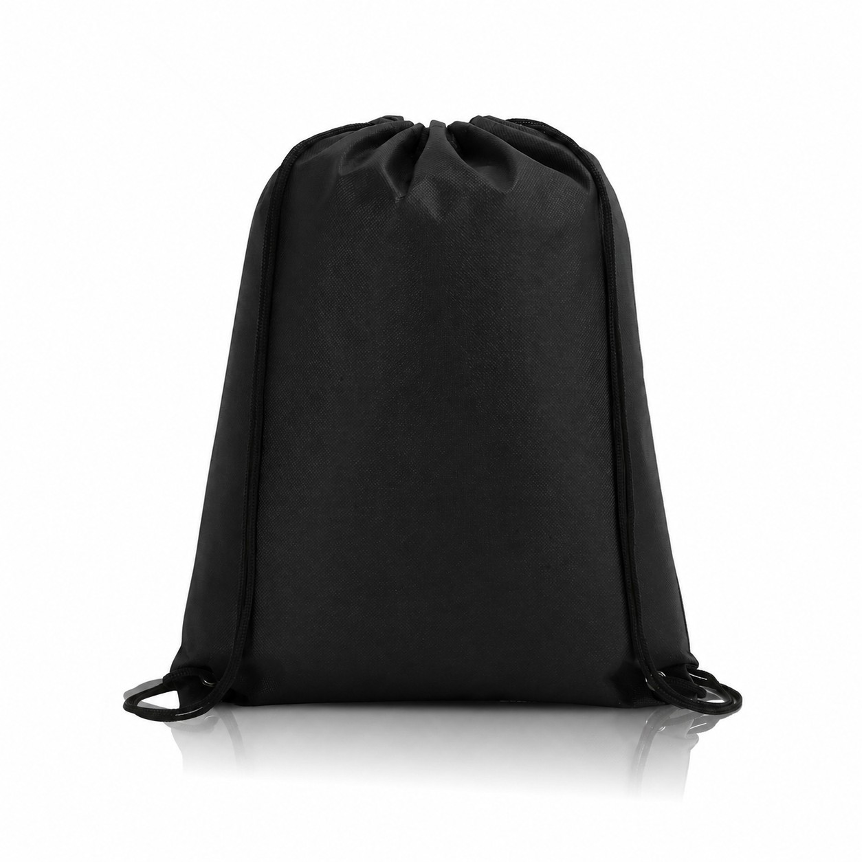 80GSM Non-Woven Drawstring Bag — Black