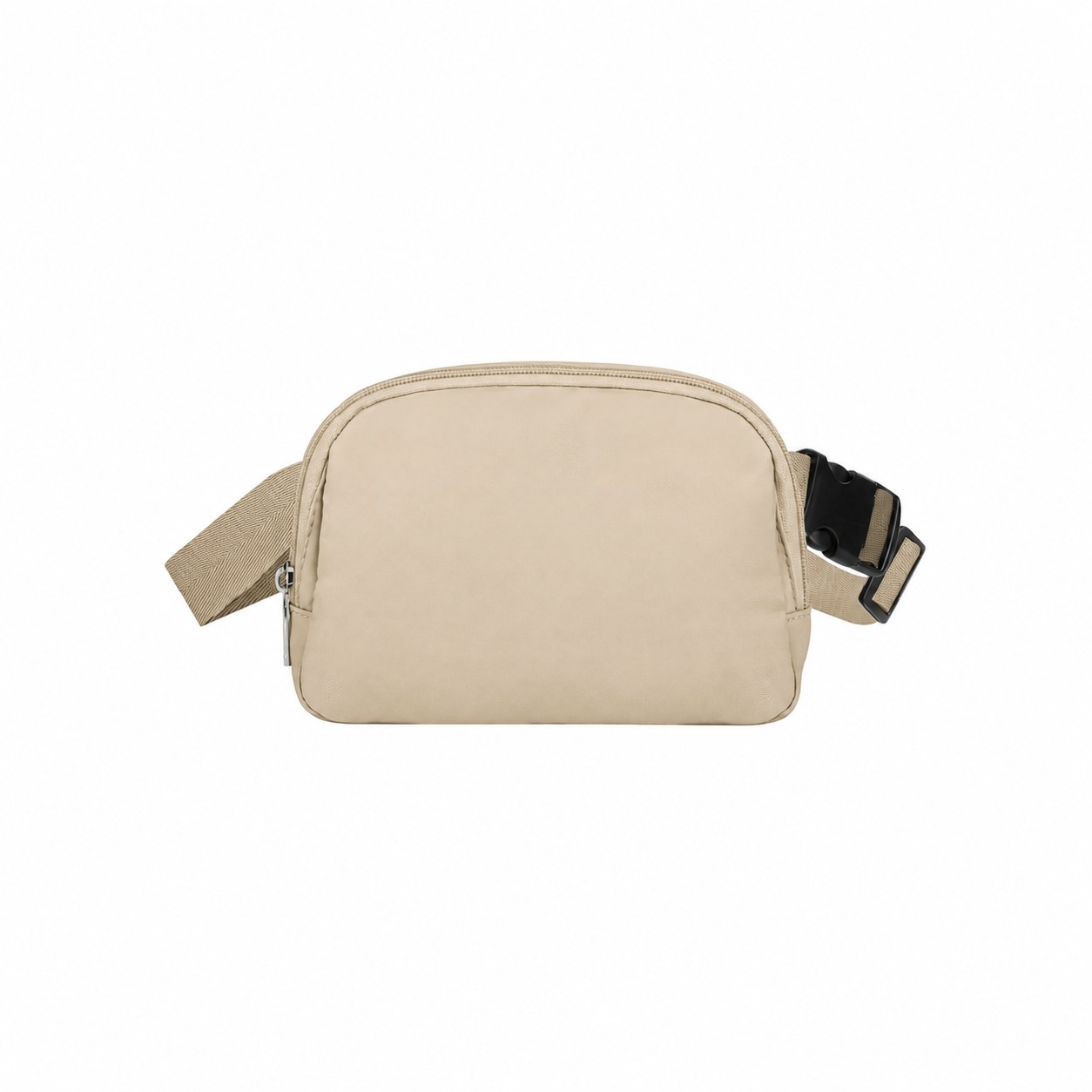 Zippered Storage 290T Polyester Fanny Pack — Beige