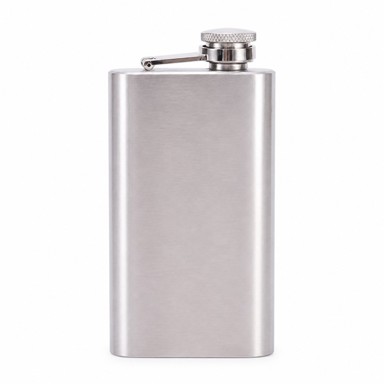 Brushed Stainless Steel Pocket Flask — view 2