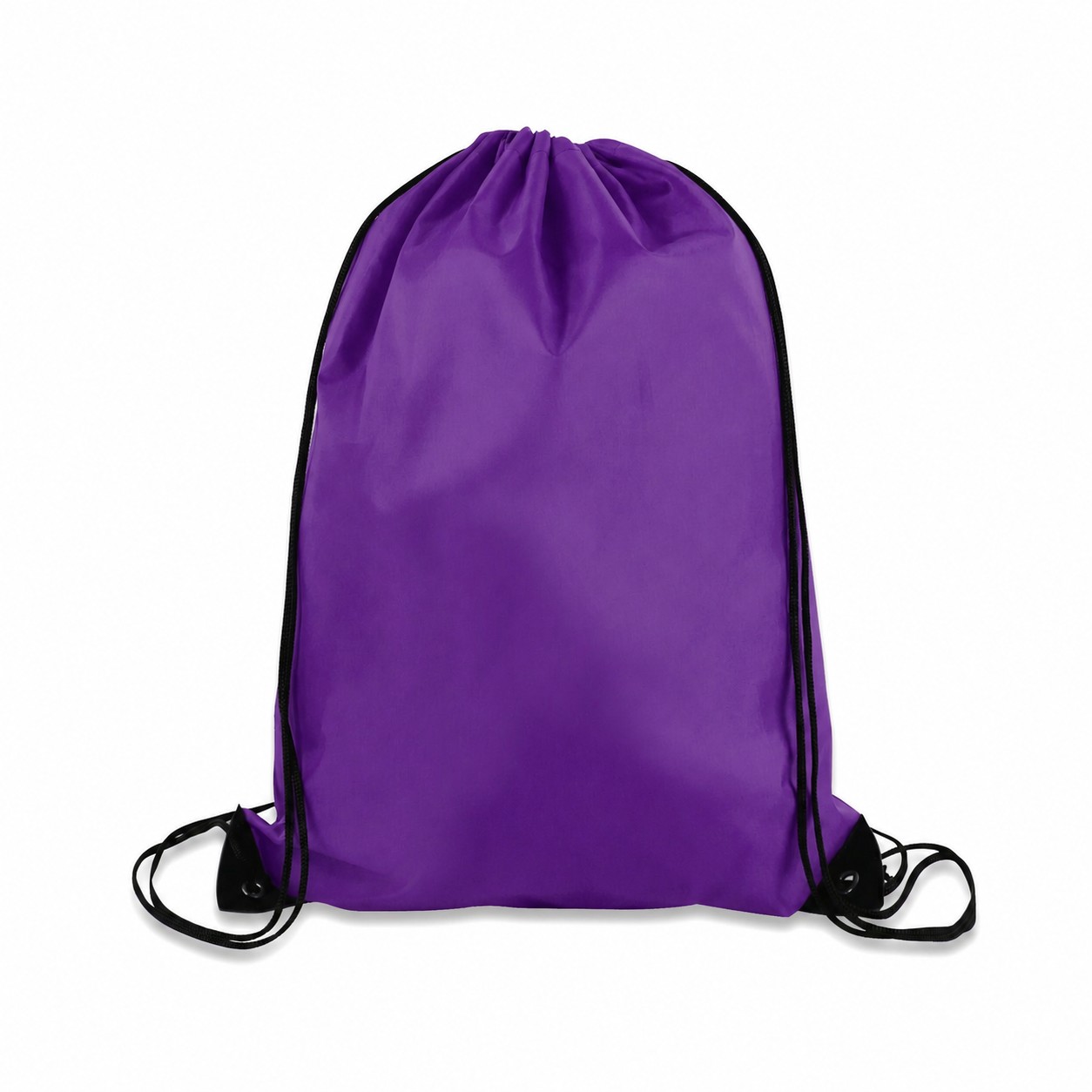 Large 210D Polyester Drawstring Backpack — Purple