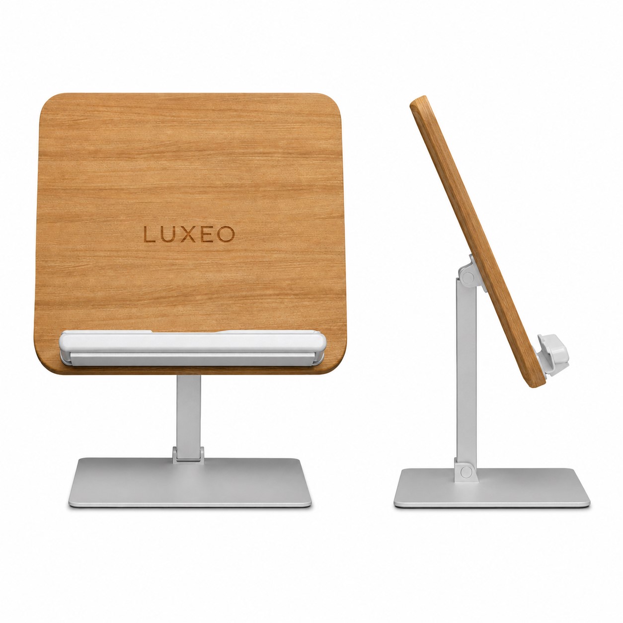 Adjustable Rotating Book Holder With Page Clips