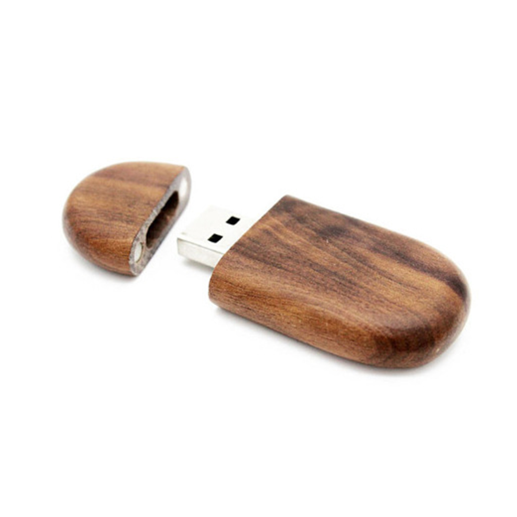Oval Wood USB Drive — view 2