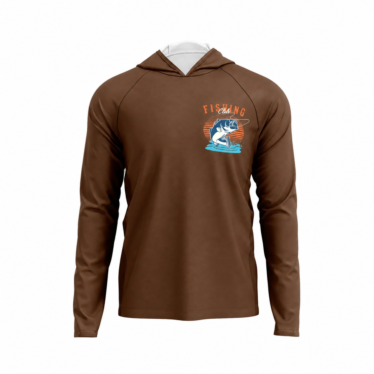 Polyester Mesh Fabric Hoodie — Brown
