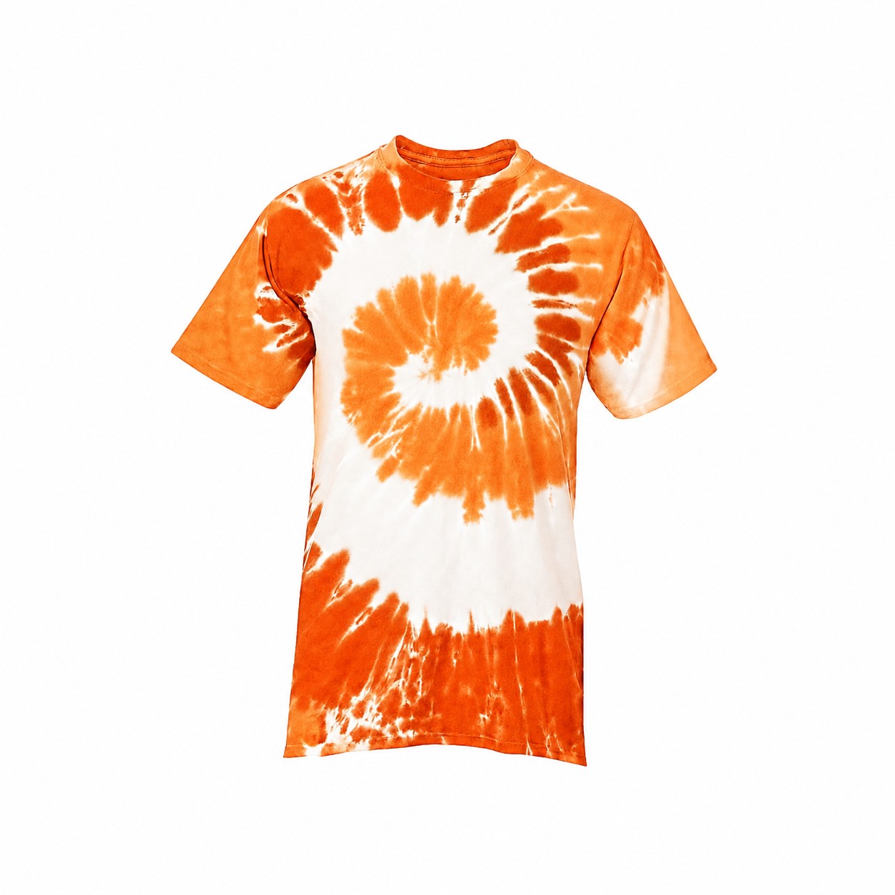 Cotton Tie Dye Crewneck Shirt — Orange
