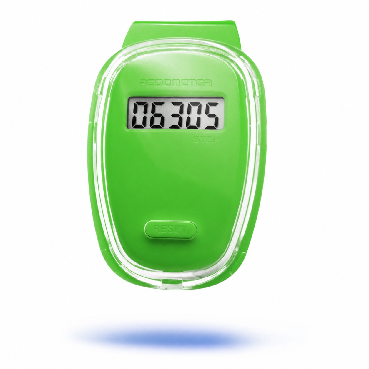 Plastic LCD Step Counter Pedometer — Green