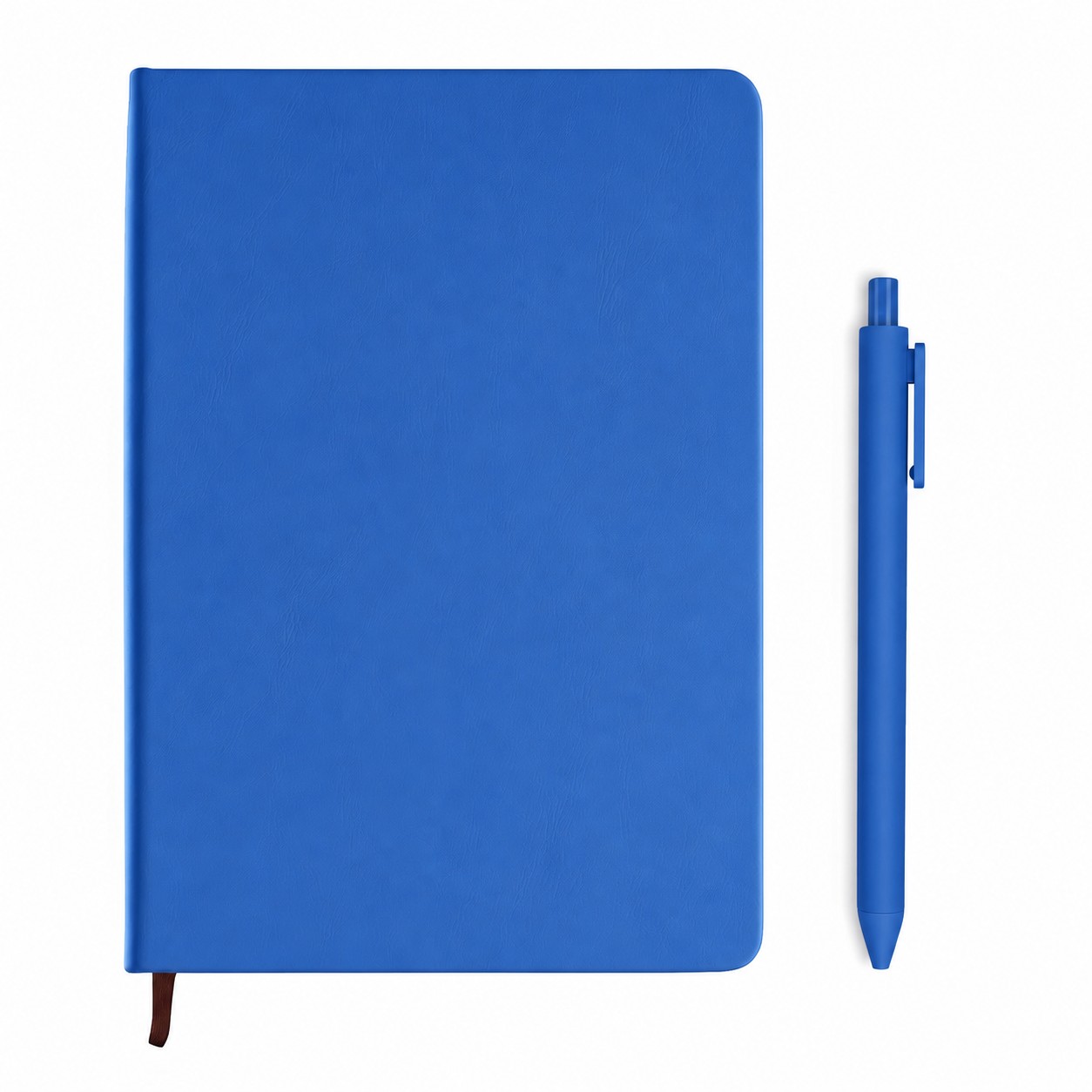 A5 PU Hardcover Notebook Pen Set — Blue