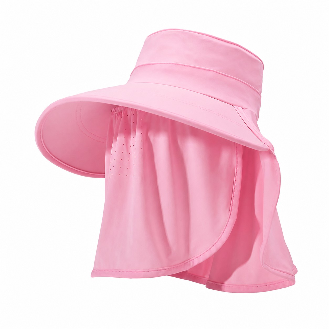 Polyester Face Drape Sun Hat — Pink