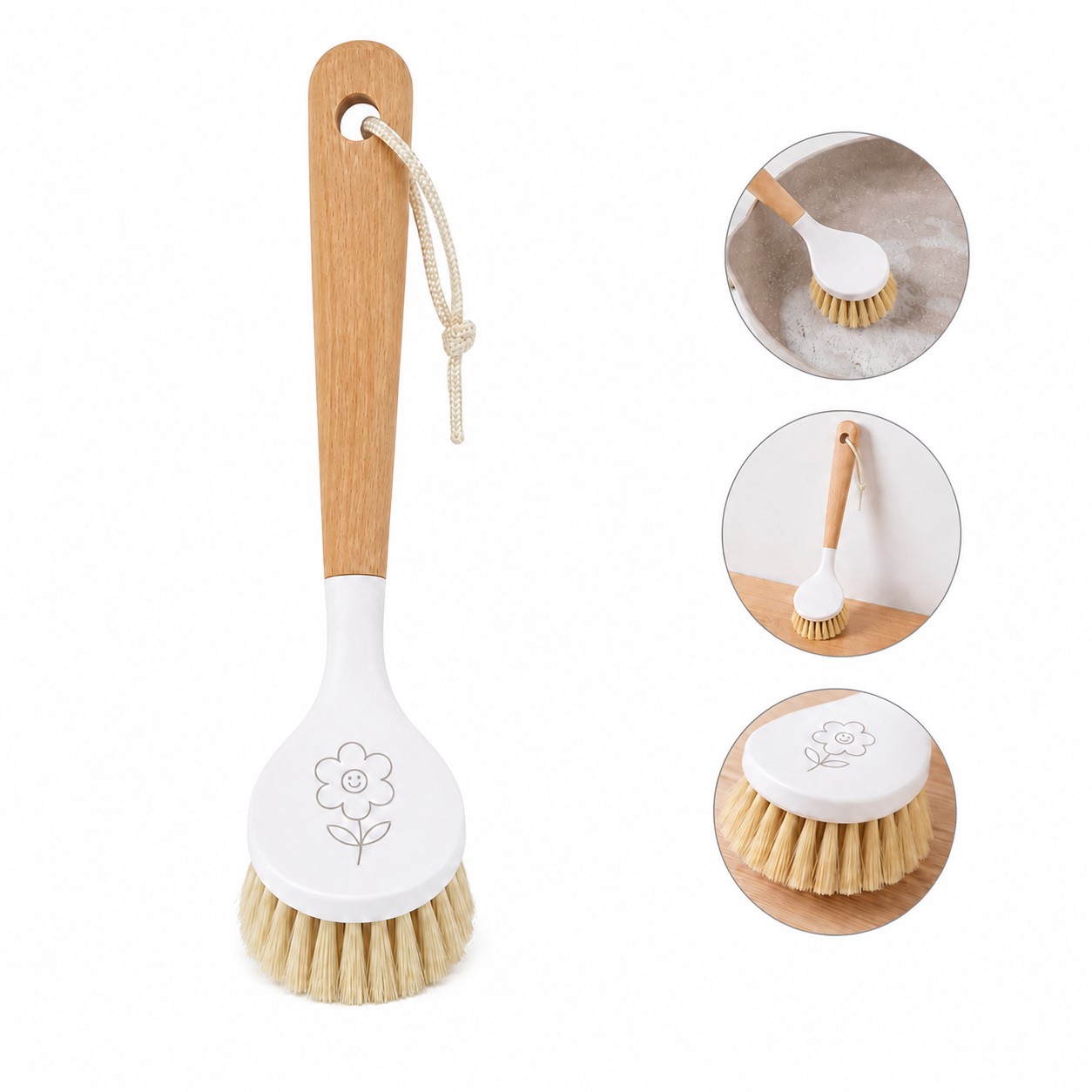 Long Handle Round Kitchen Scrub Brush
