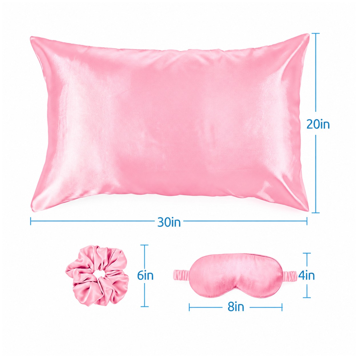 Satin Sleep Set With Pillowcase — Pink