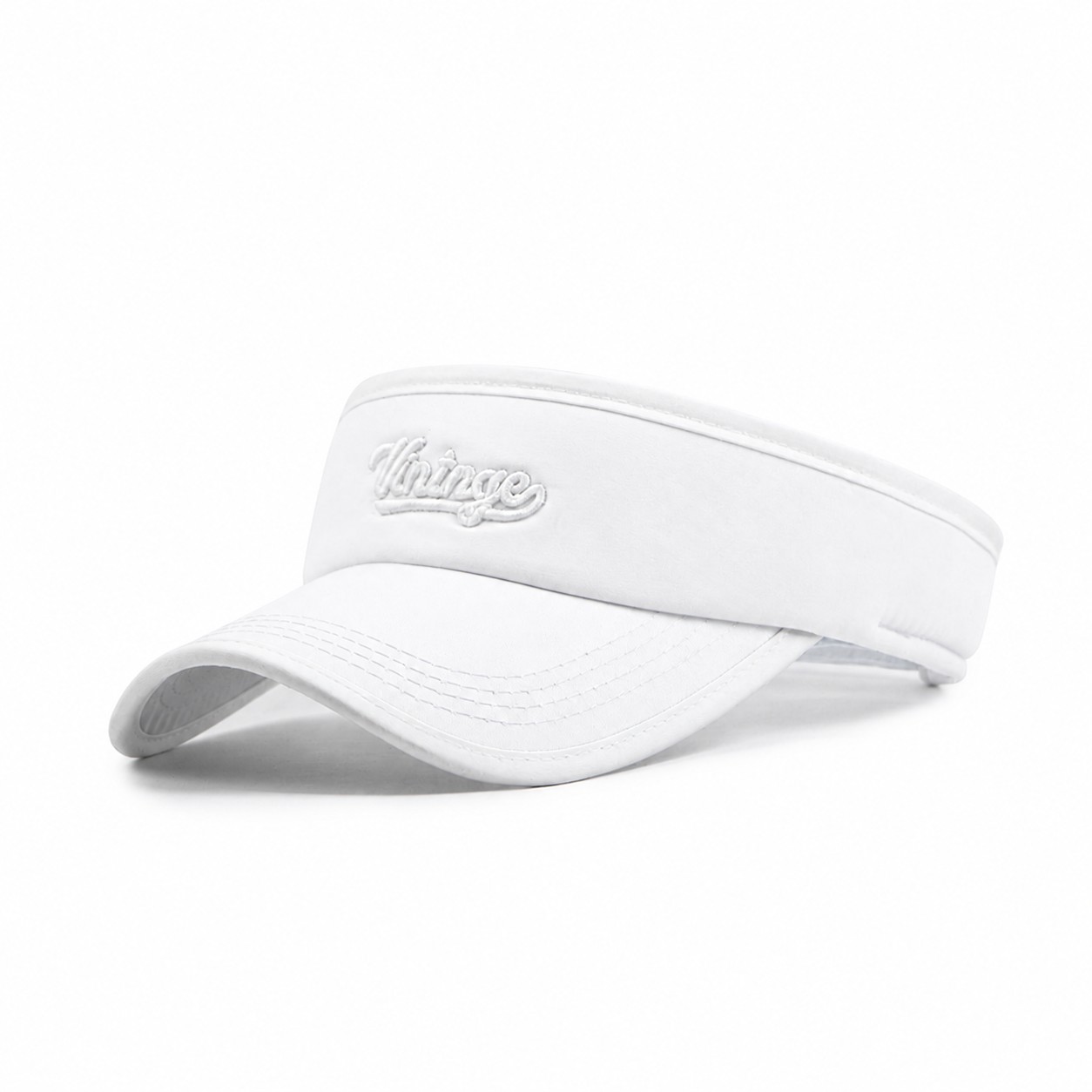 Polyester Curved Bill Visor Hat — White