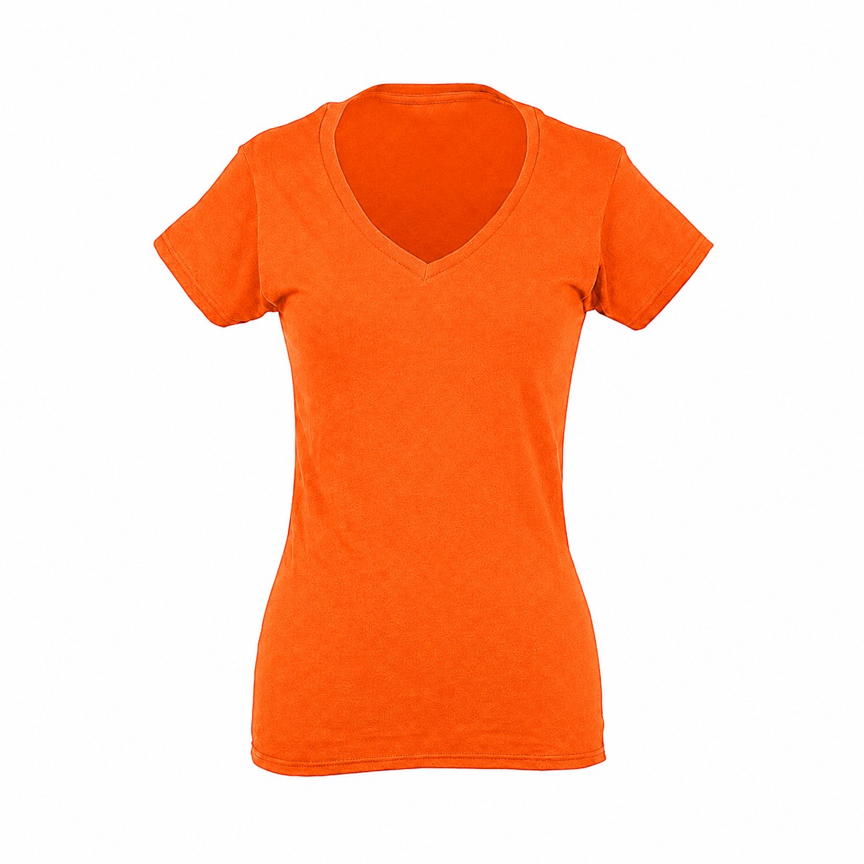 Ladies Soft Ringspun V Neck Tee — Orange