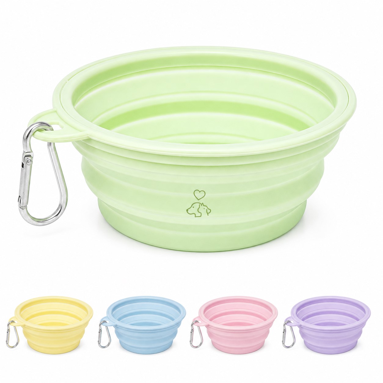 Foldable PP TPE Pet Bowl With Carabiner — view 1