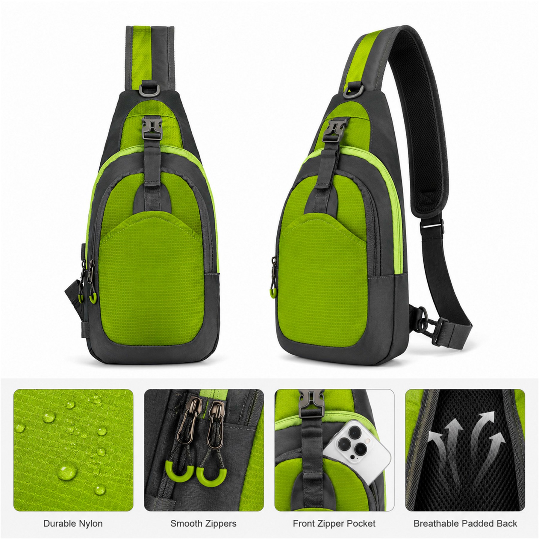 Nylon Crossbody Sling Bag