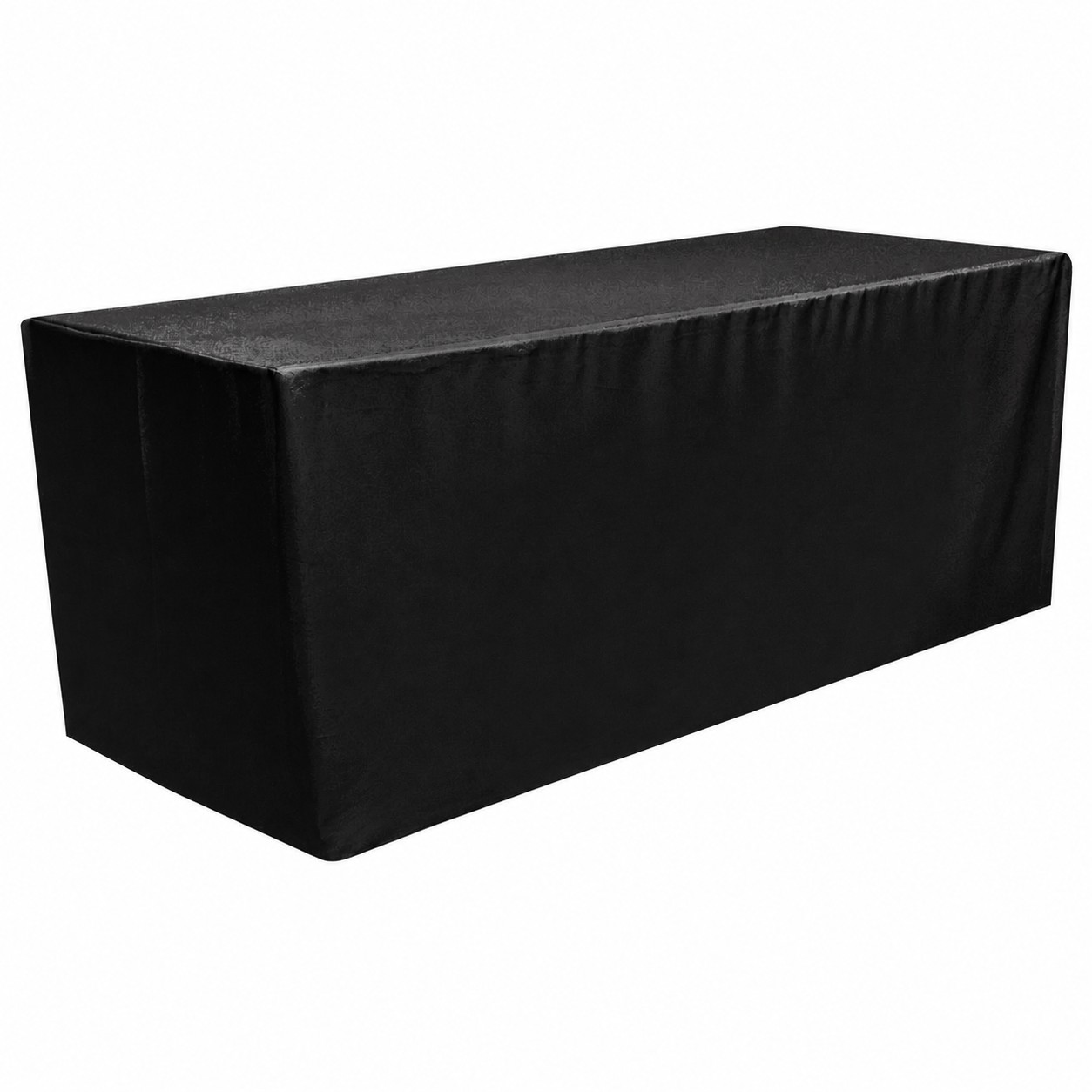 6-Foot Fitted Polyester Table Cover — Black