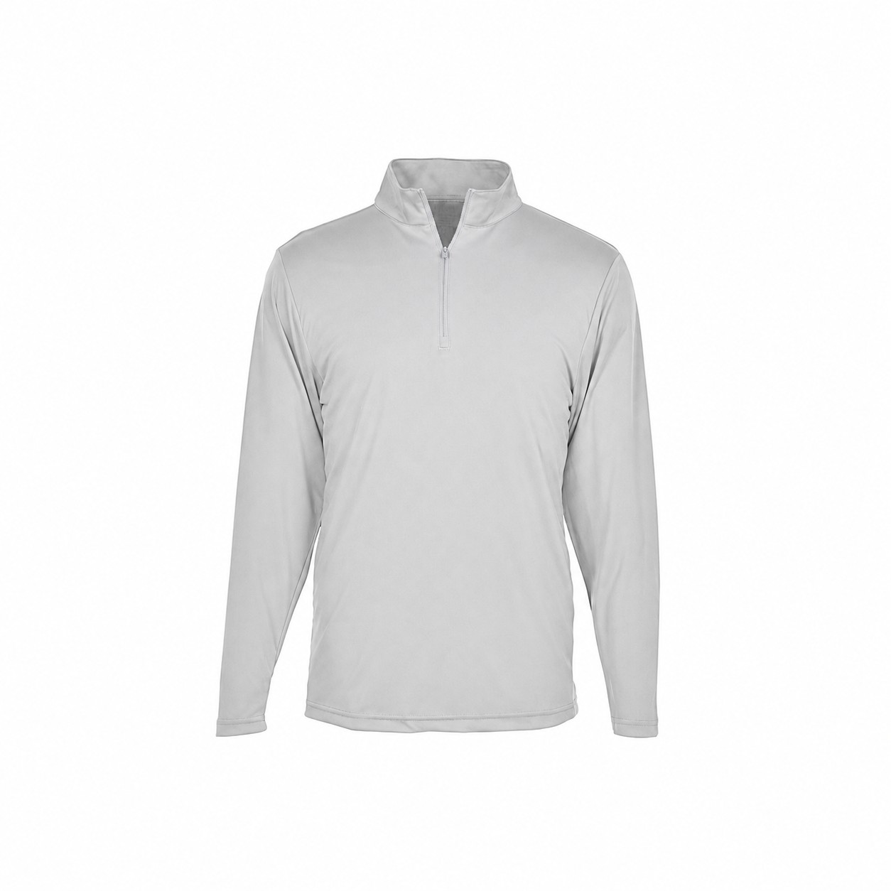 Cotton Quarter Zip Team Shirt — Silver