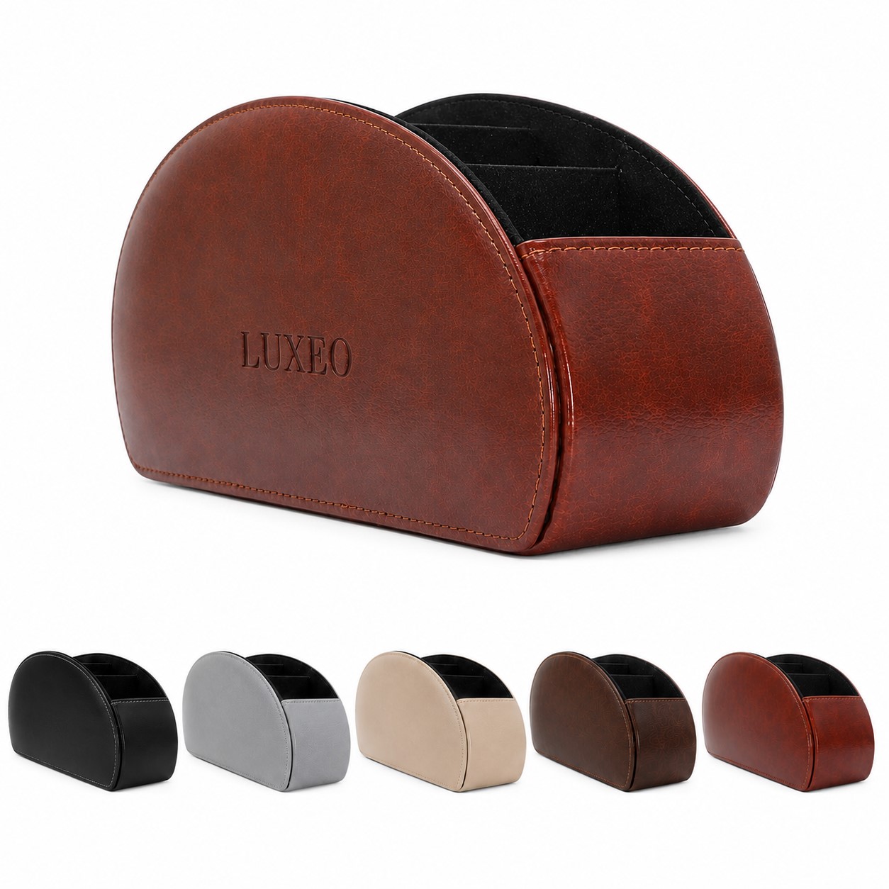 Five Compartment PU Desktop Remote Holder
