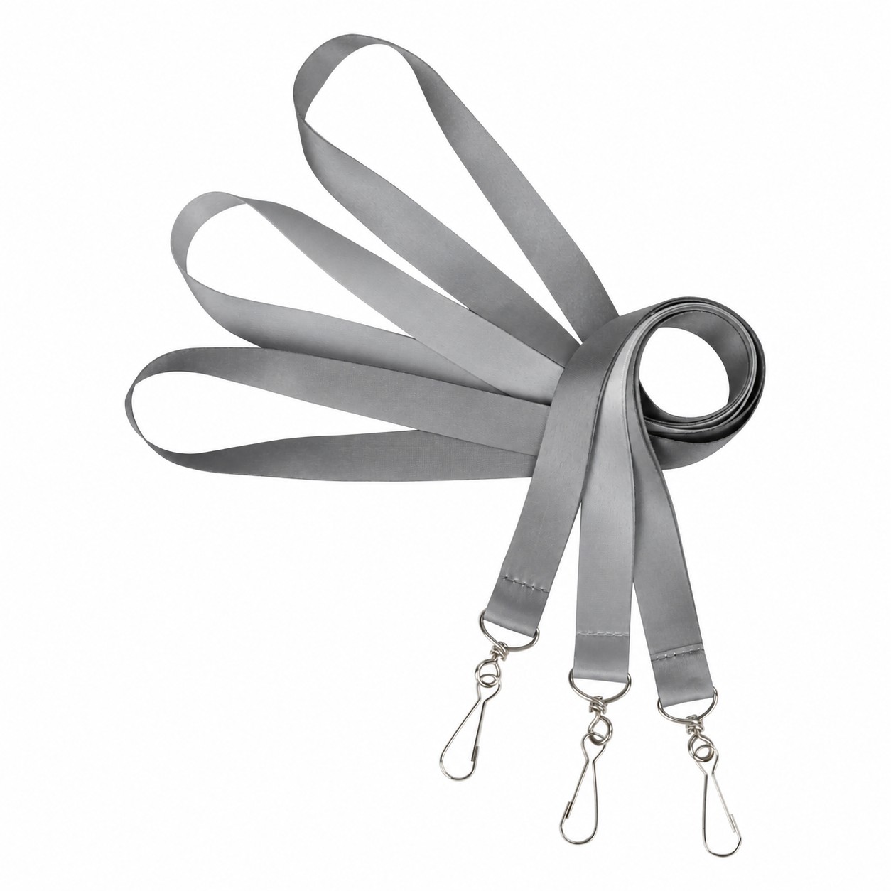 Polyester Lanyard With Clear Badge Holder — Gray