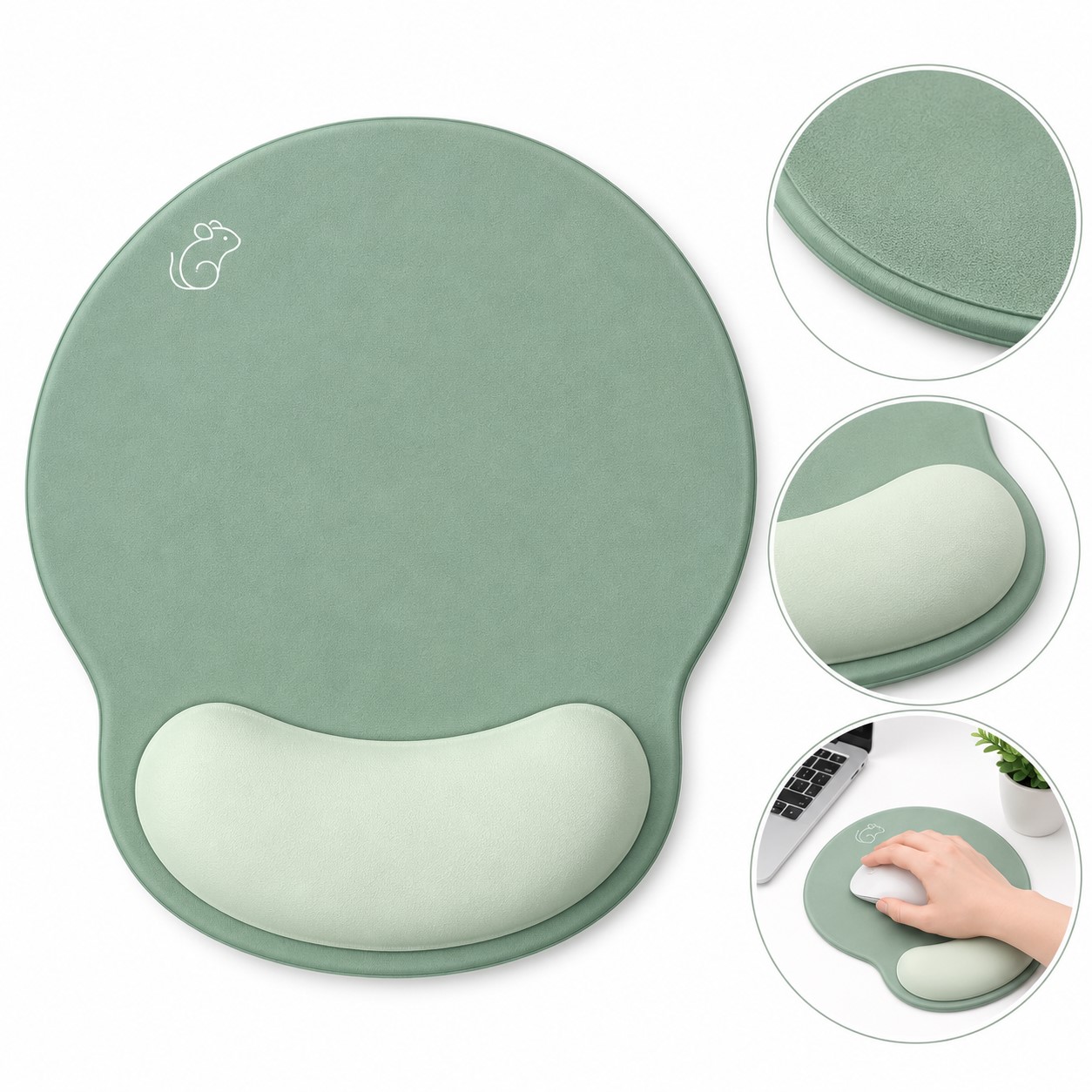 Gradient Silicone Mouse Pad With Padded Wrist Rest