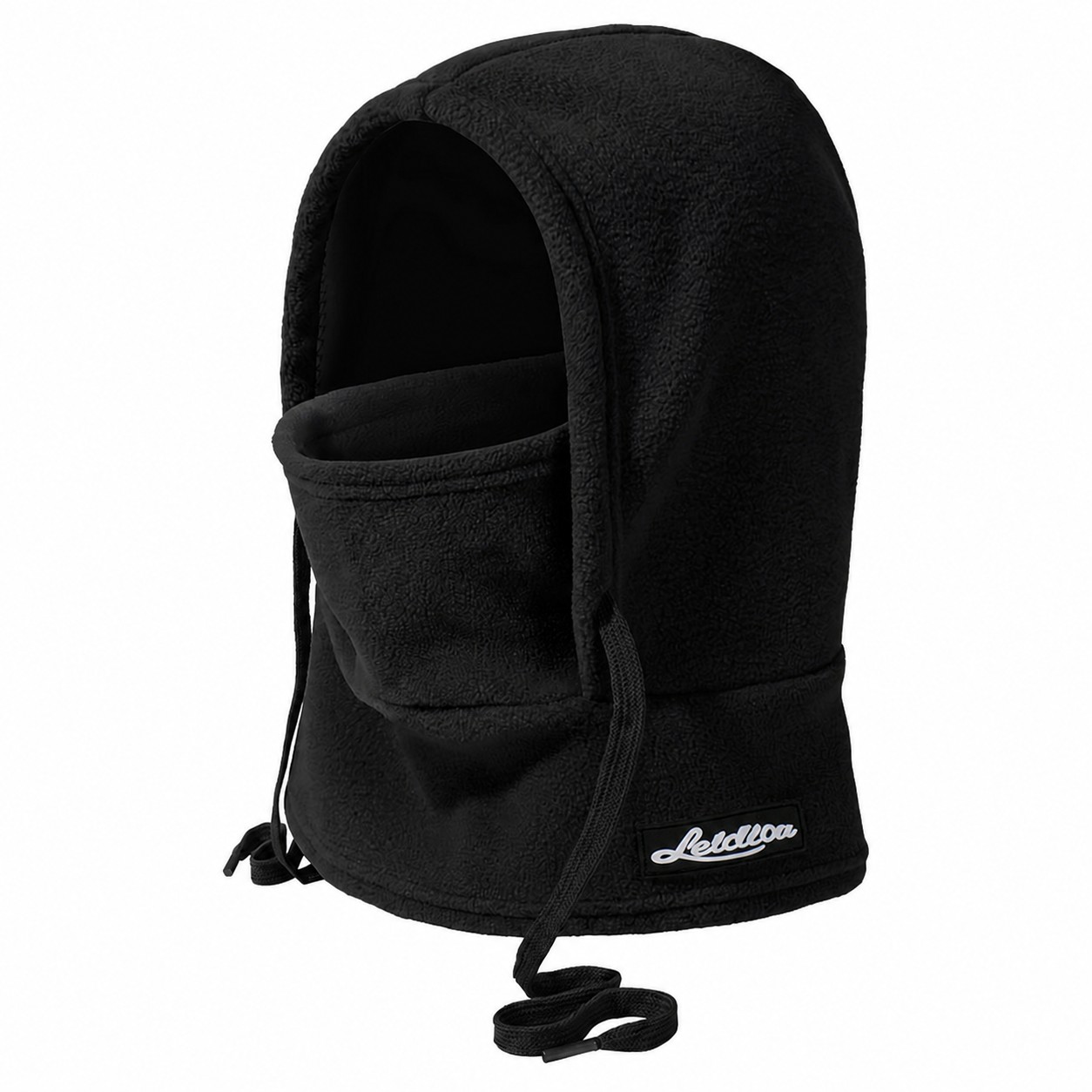 Polar Fleece Hooded Ski Mask — Black
