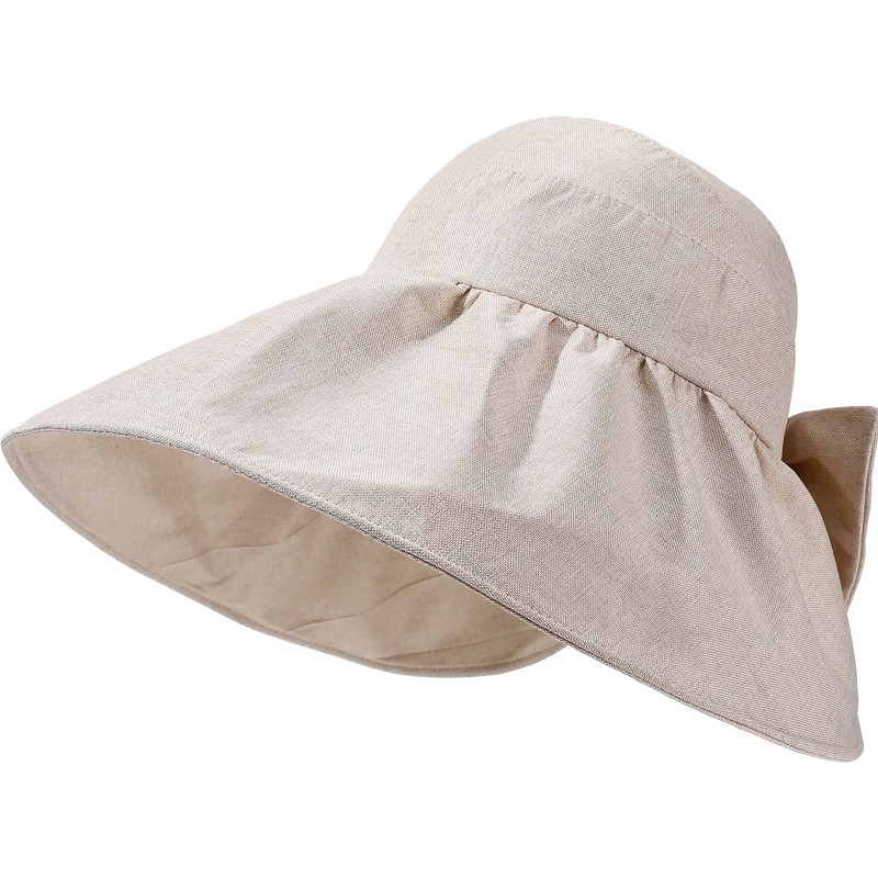 Cotton Linen Bow Visor Hat — view 2