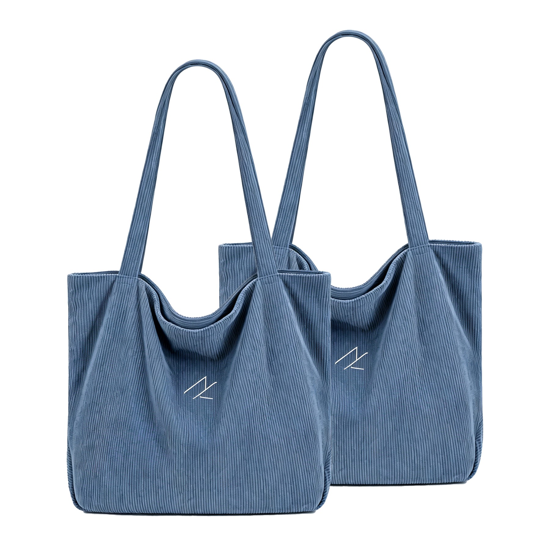 Cotton Corduroy Shoulder Tote With Pockets