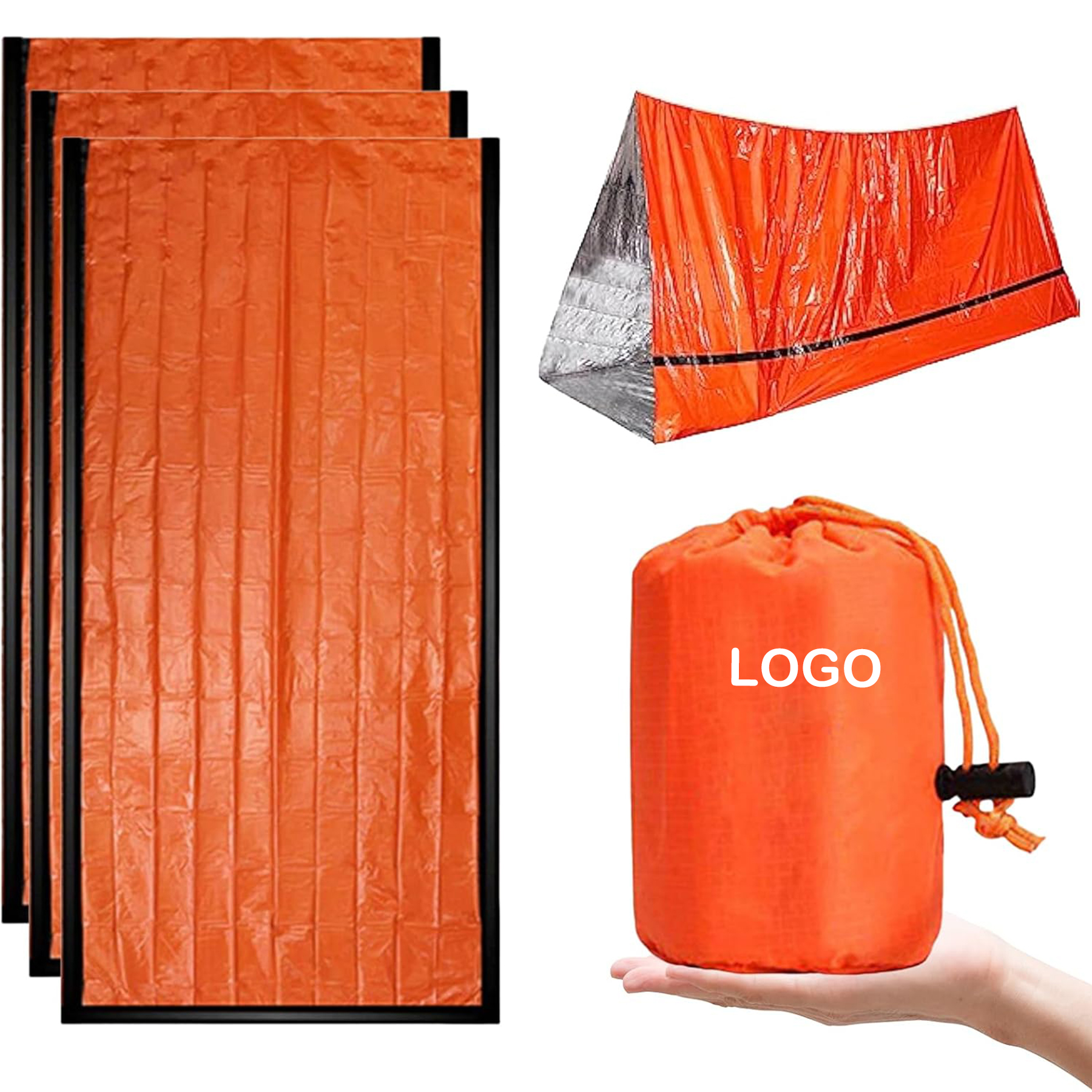 Orange PE Emergency Sleeping Bag