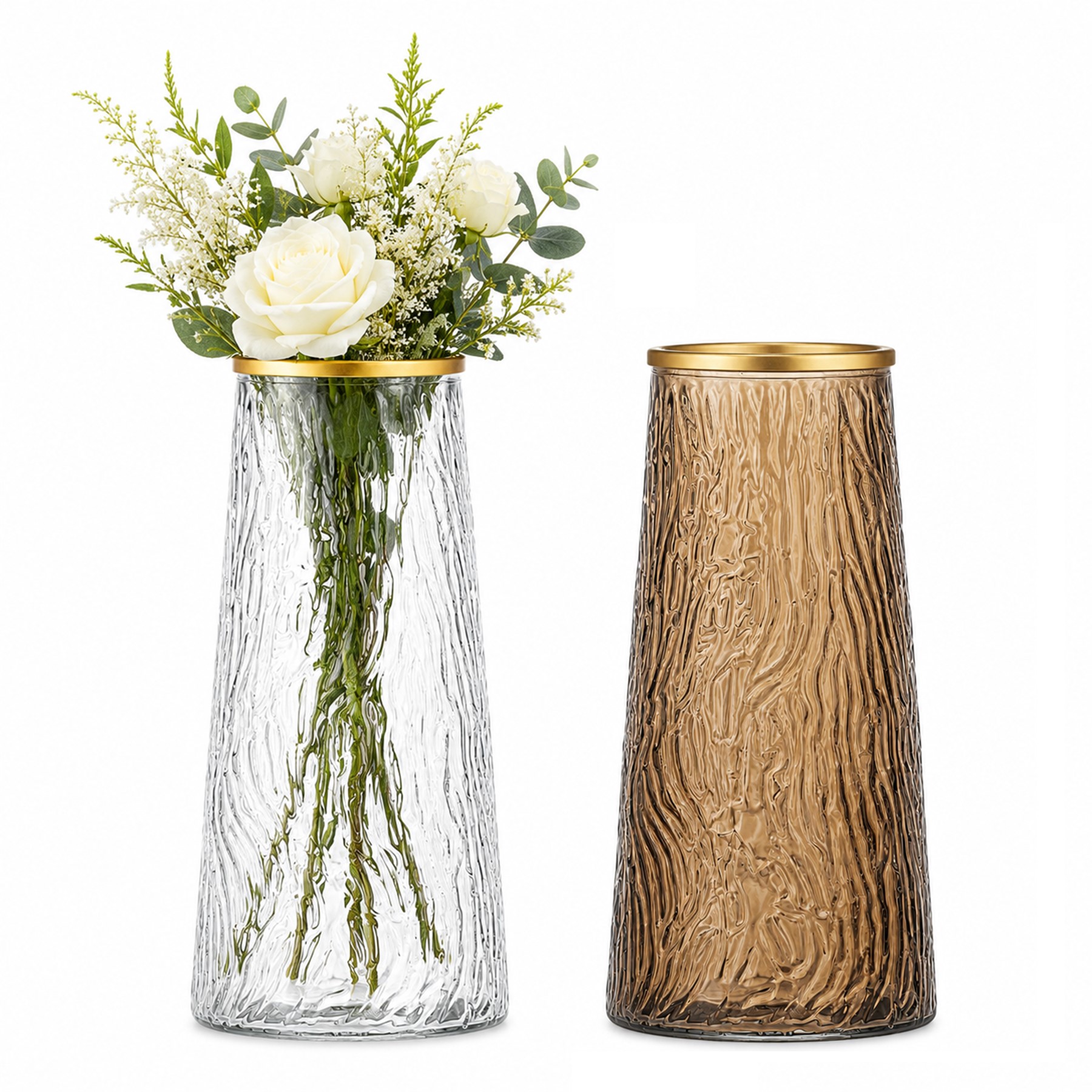 Tall Textured Ceramic Decorative Vase
