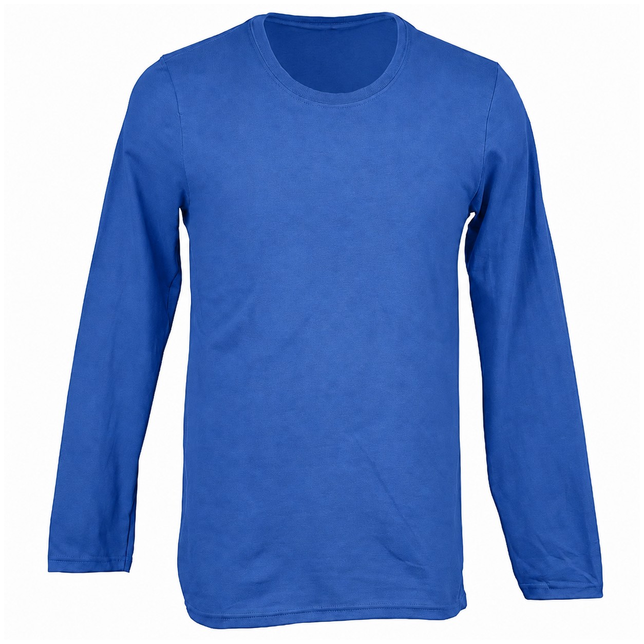 Ringspun Cotton Long Sleeve Crew Shirt — Blue