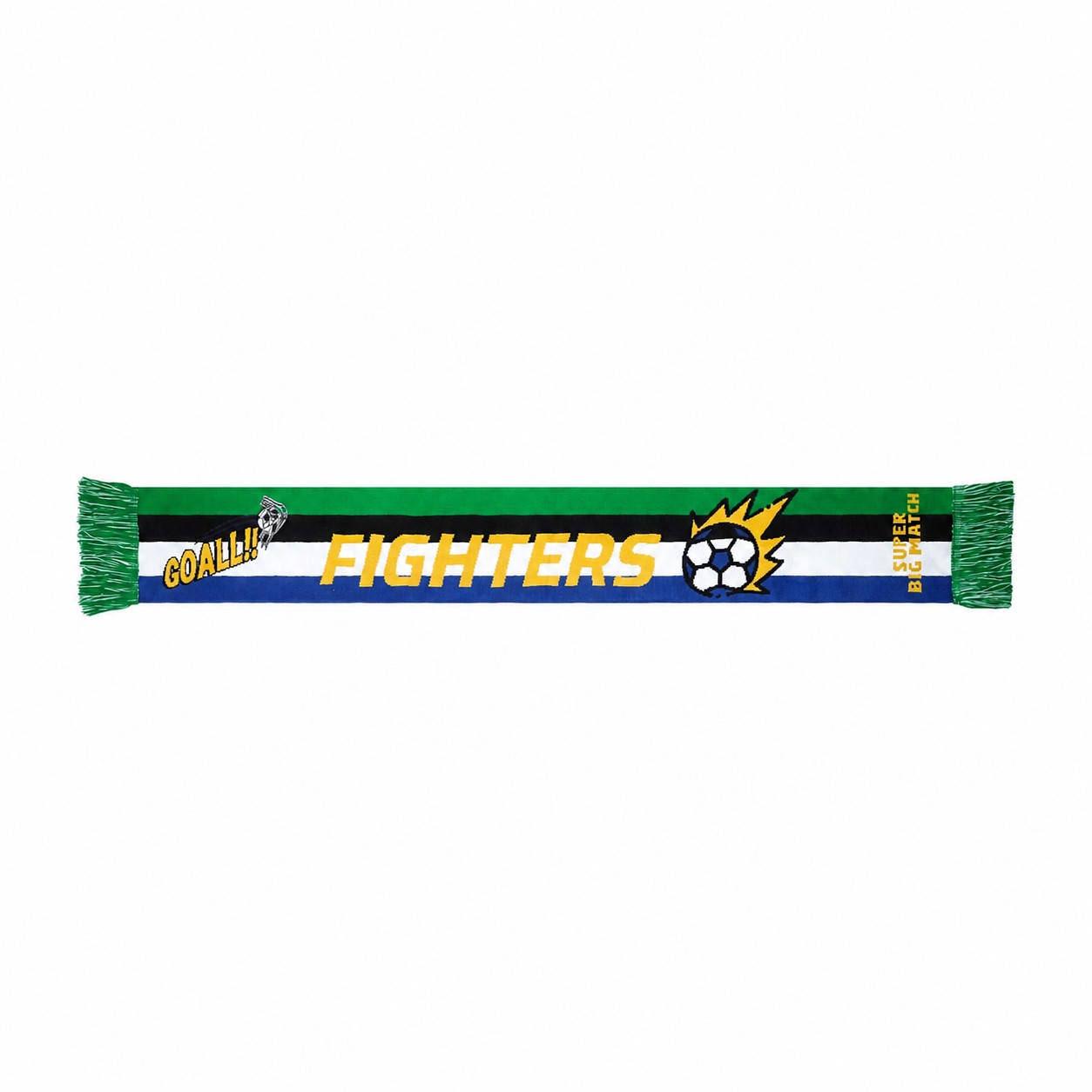 Jacquard Knit Soccer Scarf — Green