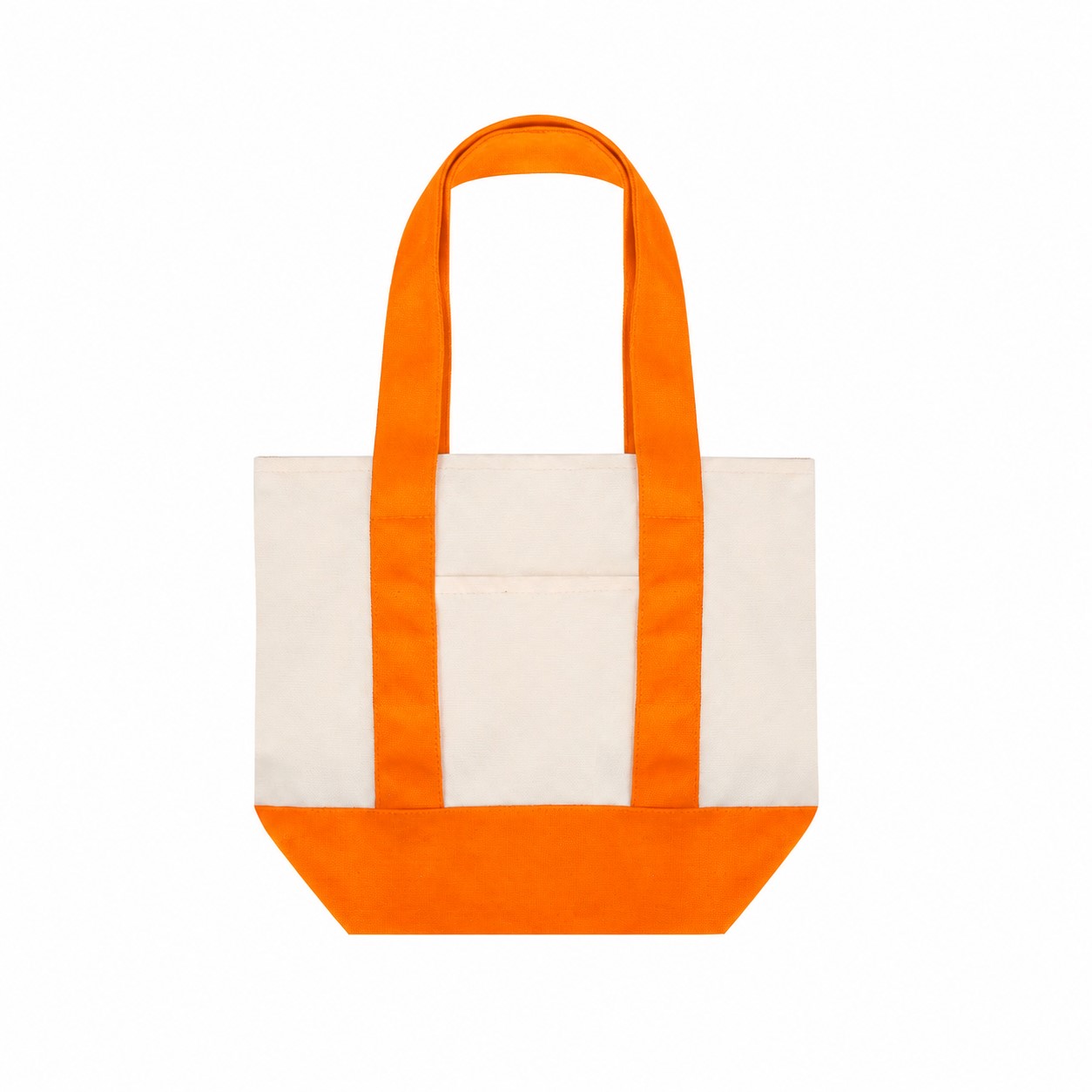 Structured Bottom Canvas Tote Bag — Orange