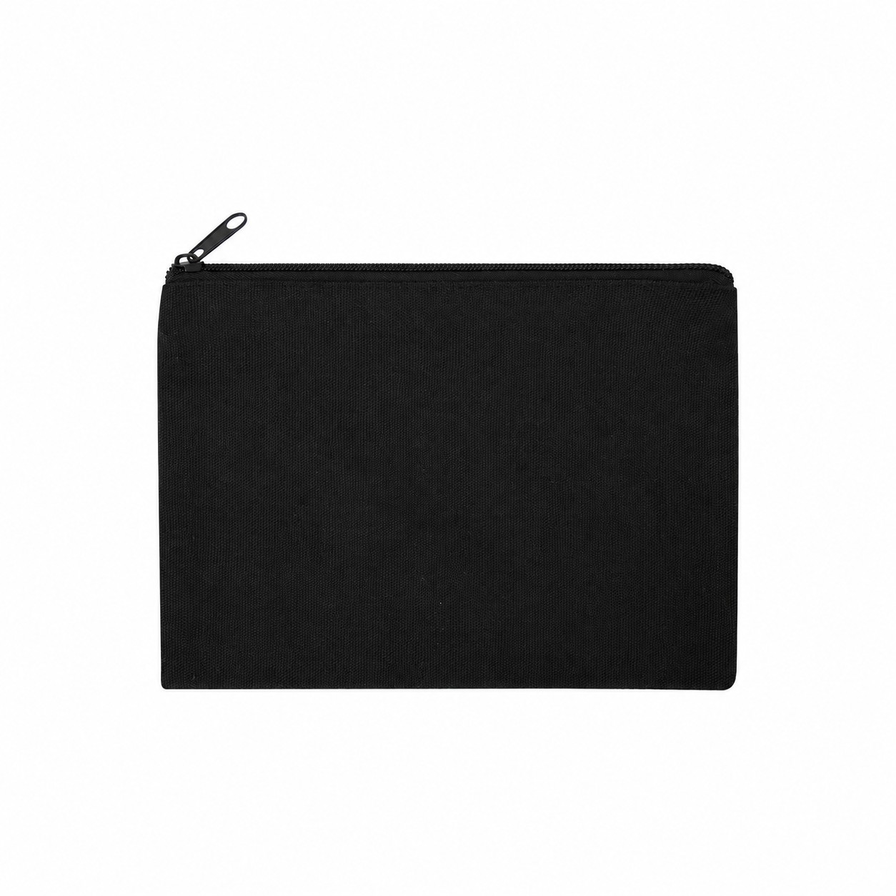 Cotton Solid Travel Pouch — Black