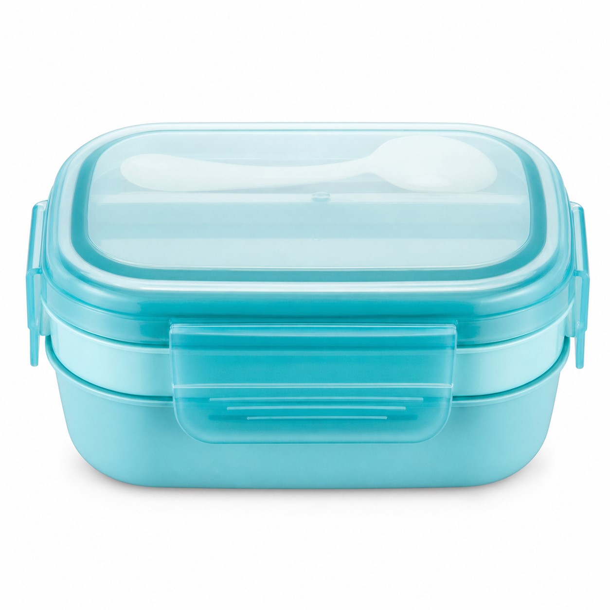 Polypropylene Divided Lunch Container With Utensils — view 2