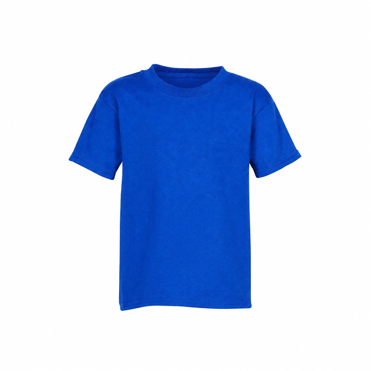 Youth Cotton Polyester Short Sleeve Tee — Blue