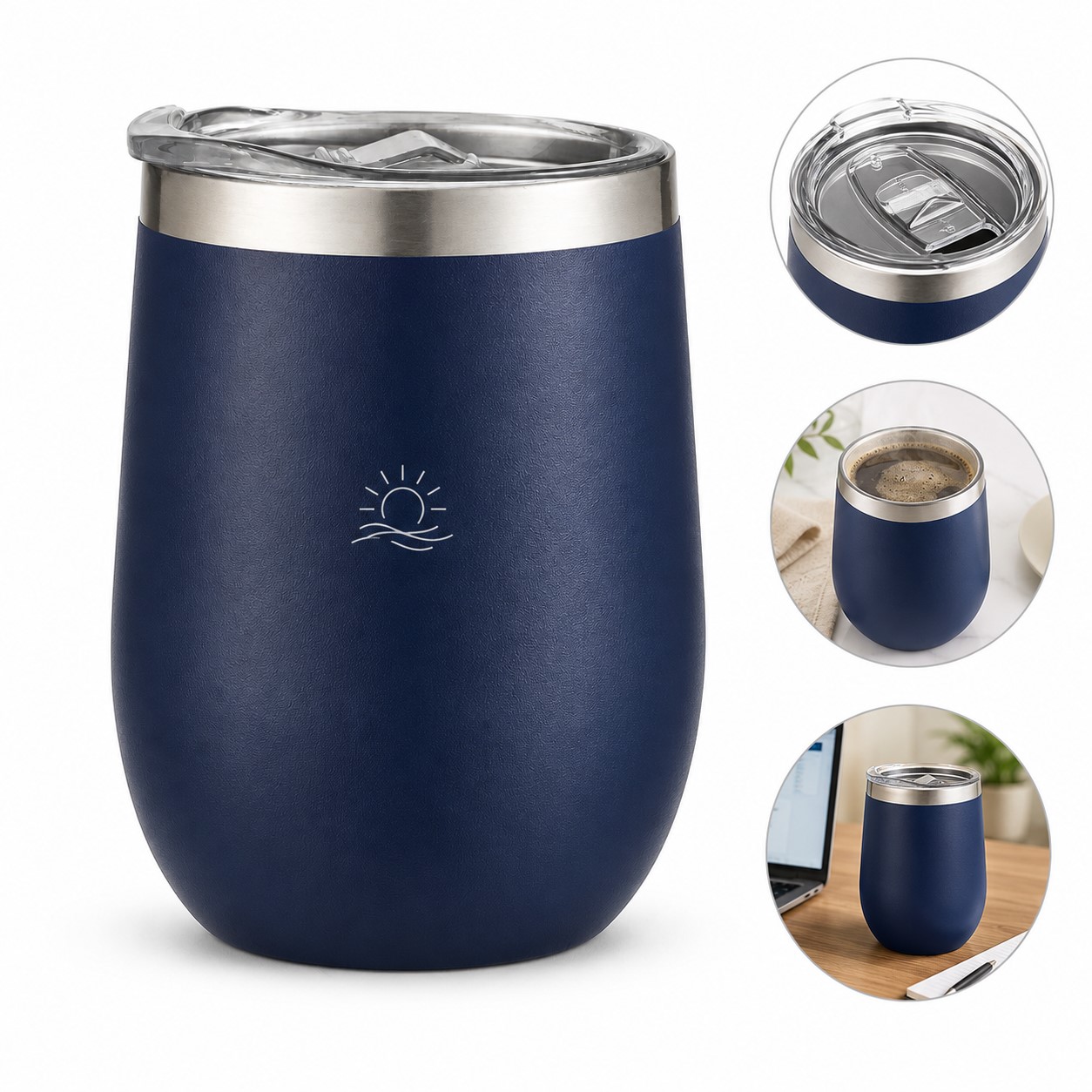 Stemless Stainless Steel Insulated Beverage Tumbler