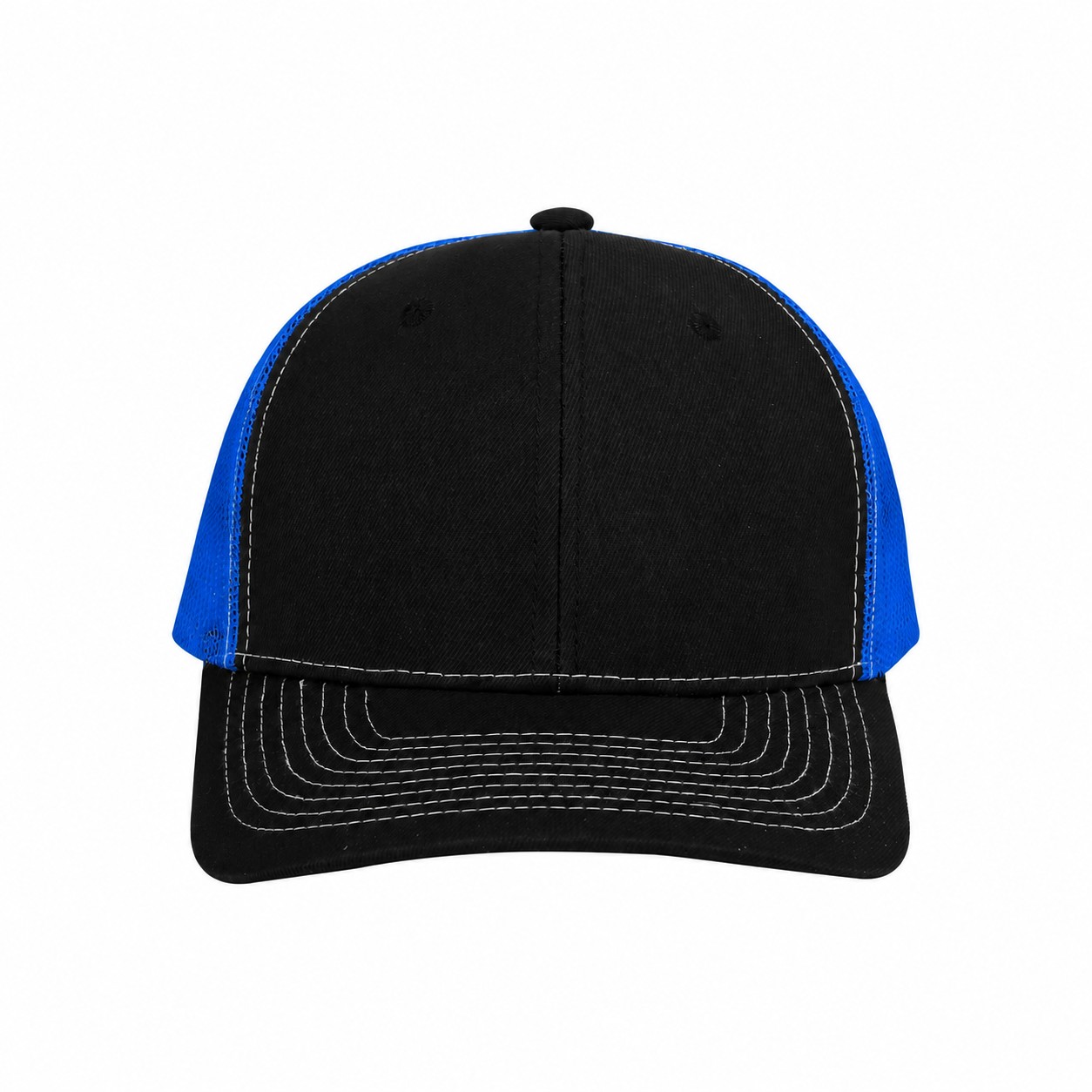 Cotton Adjustable Snapback Cap — Black/Blue