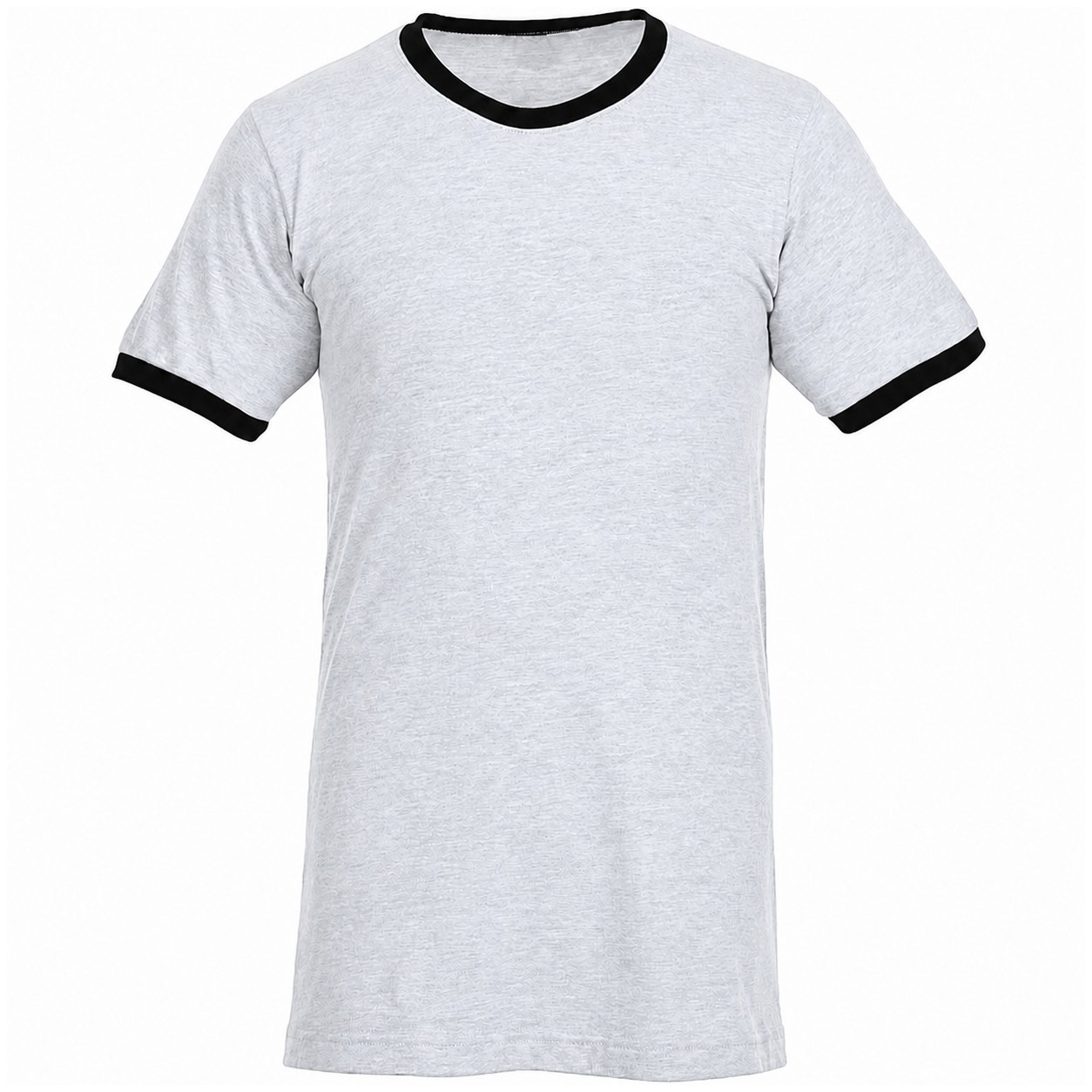 Fine Jersey Ringer Cotton Tee — Silver