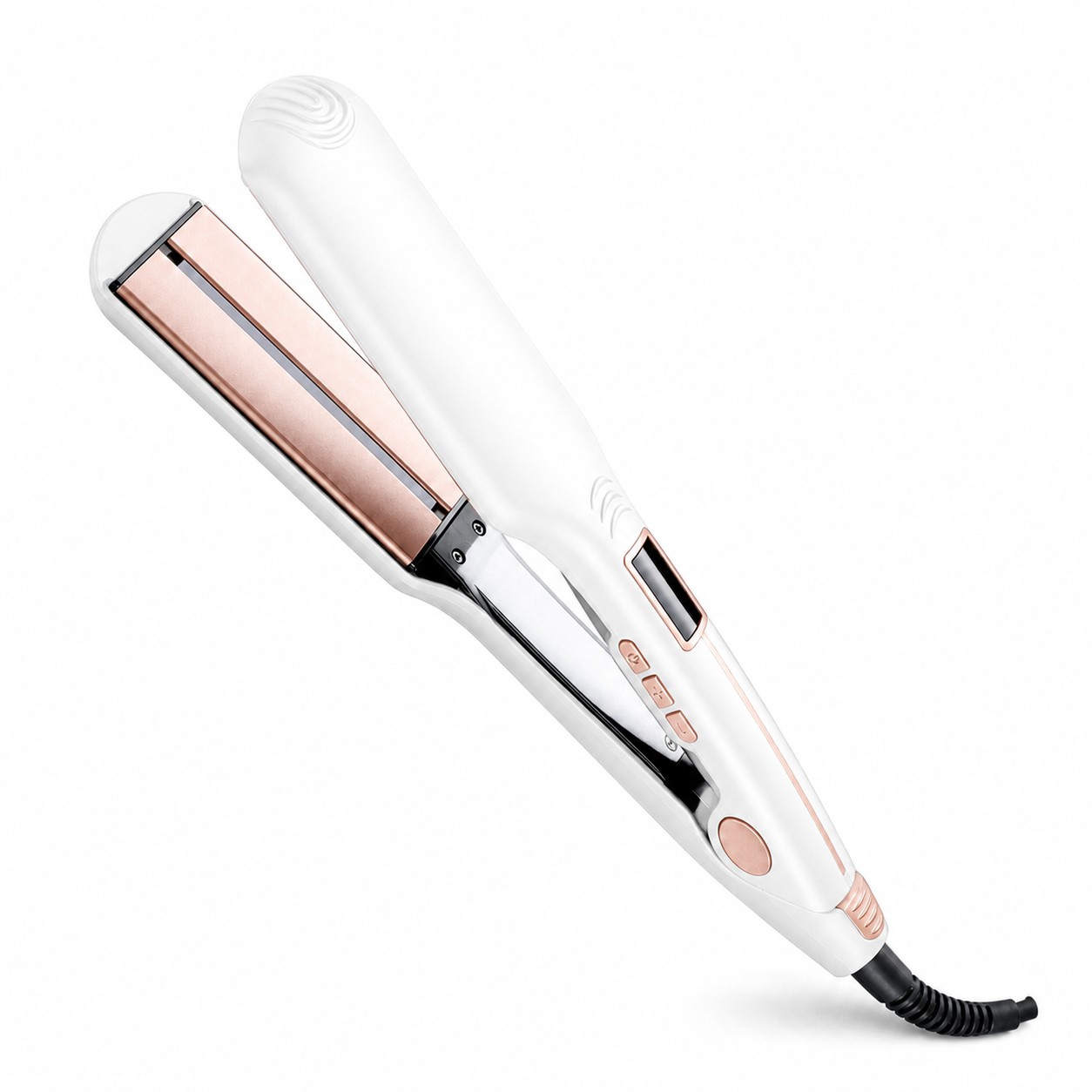 Wide Plate Ceramic Hair Straightener — White