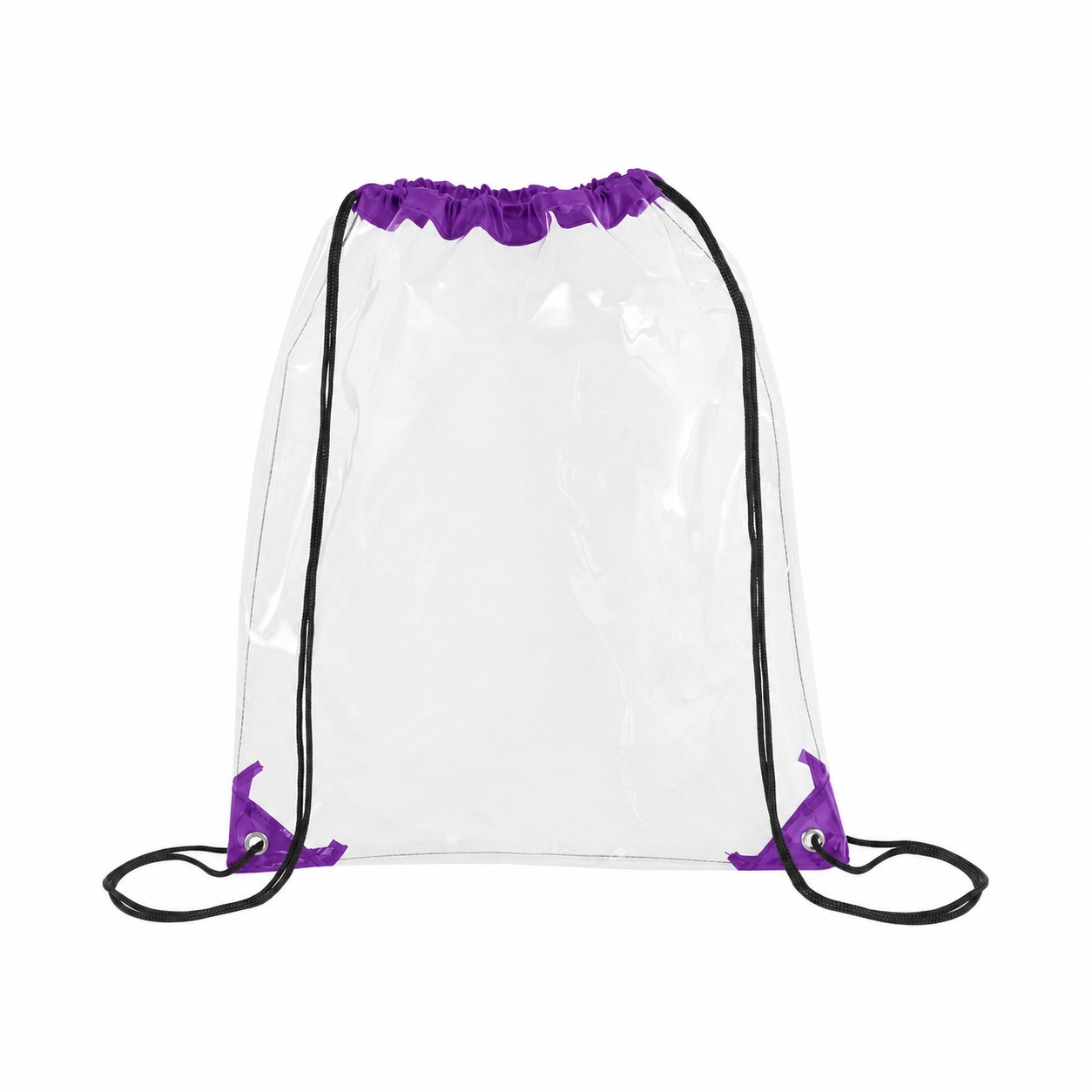 Metal Grommets PVC Drawstring Bag — Purple