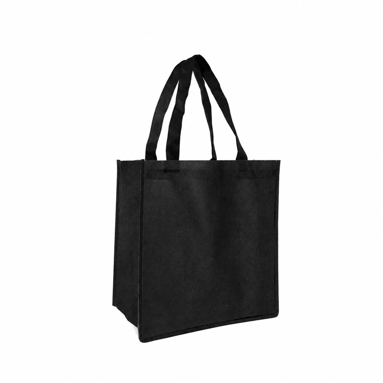 13-Inch Laminated Non-Woven Tote Bag — Black