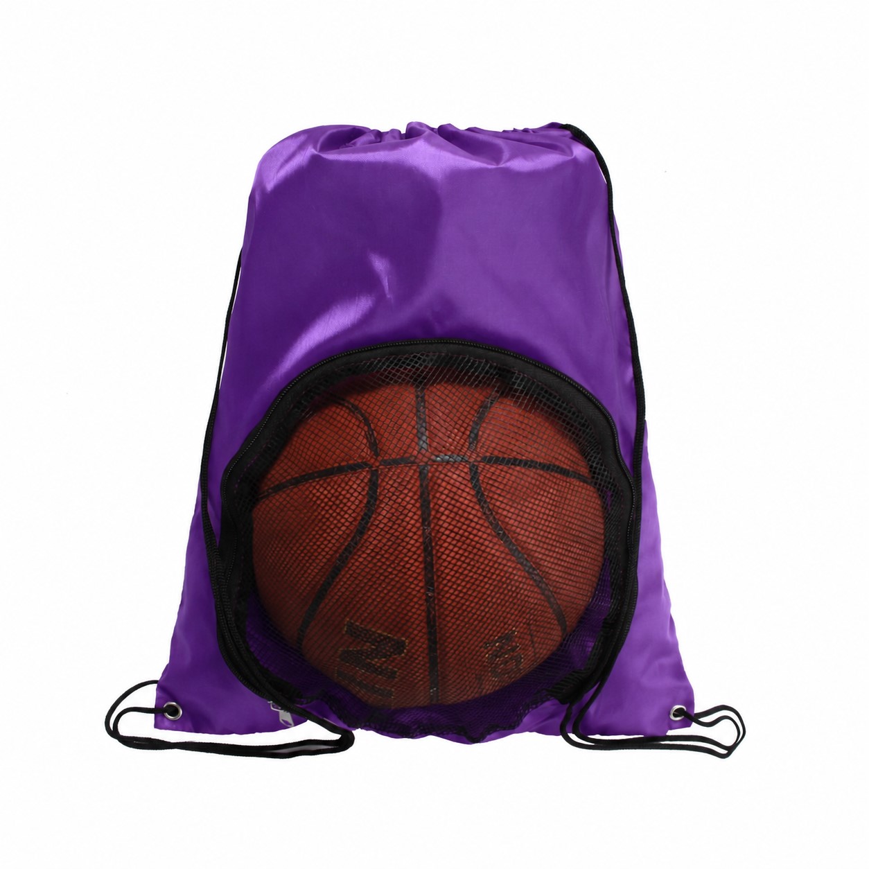 Sport Ball Mesh Drawstring Bag — Purple