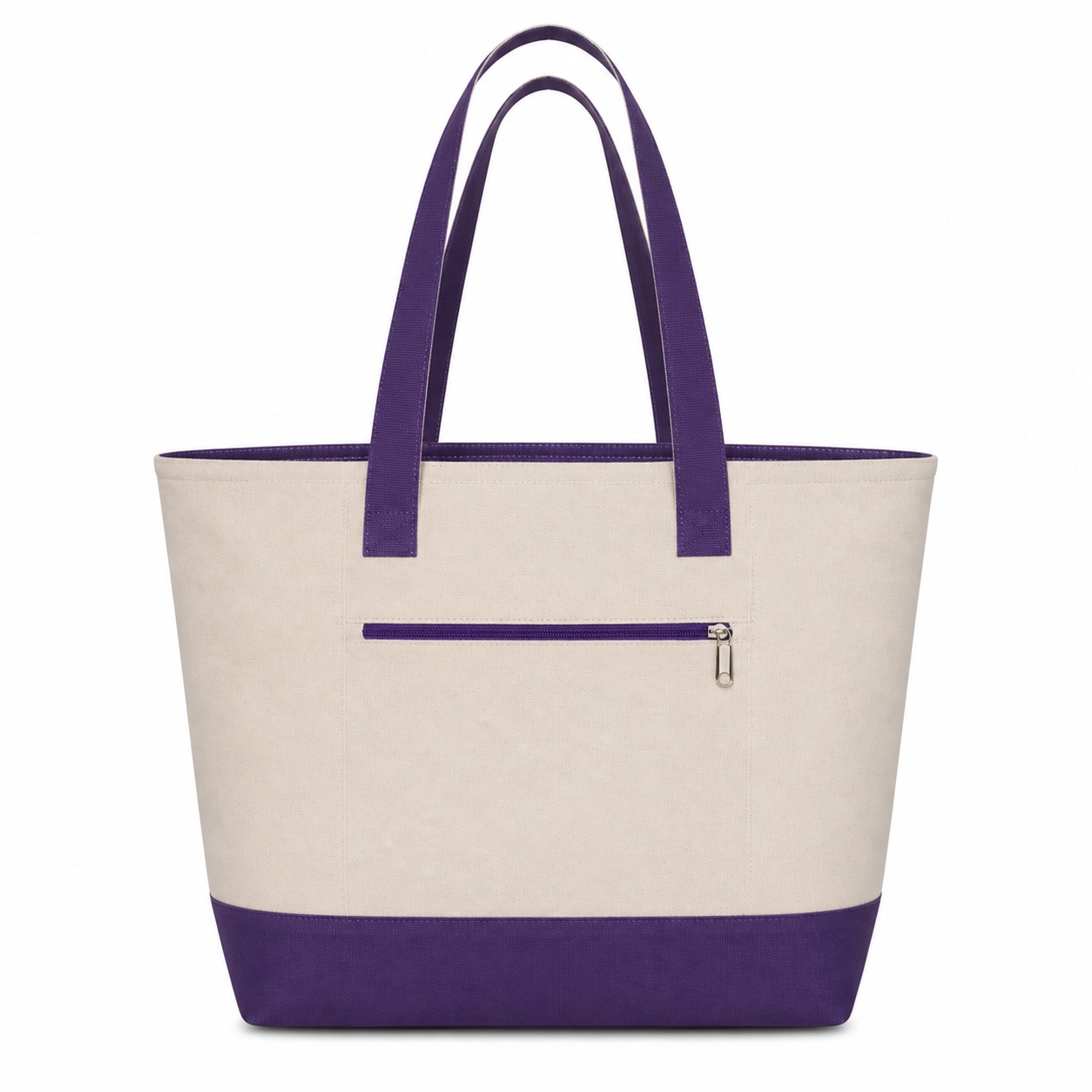 12 Oz Cotton Canvas Two Tone Zipper Tote — view 2