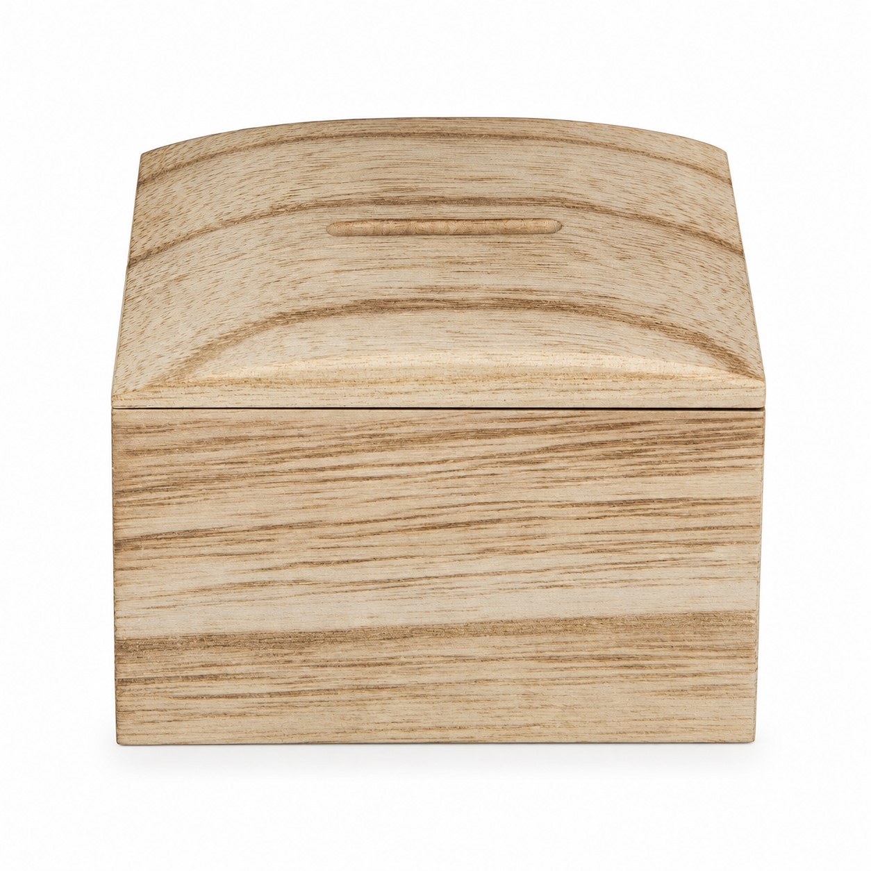 Wood Coin Bank With Arched Lid — view 2