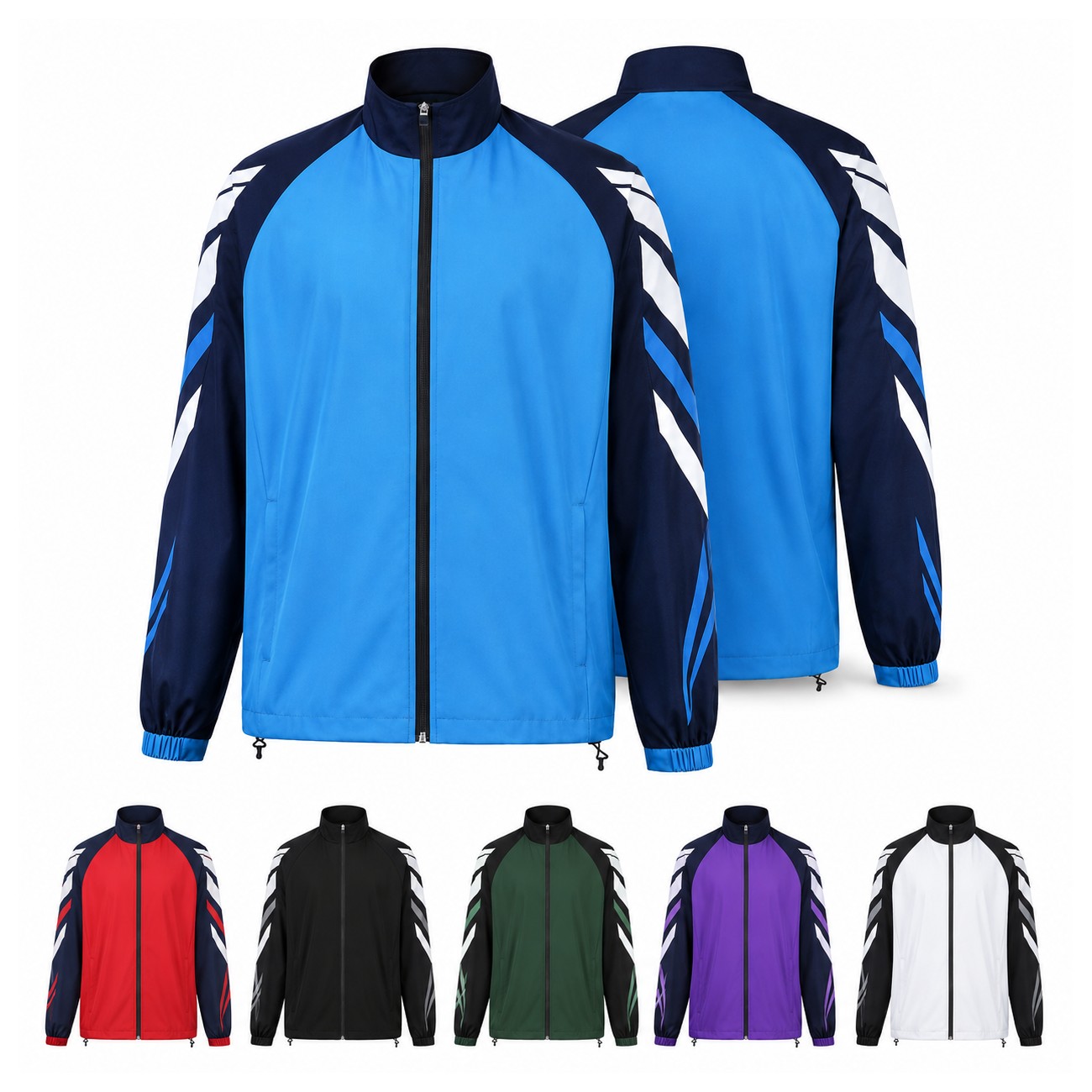 Lightweight Polyester Full-Zip Track Jacket